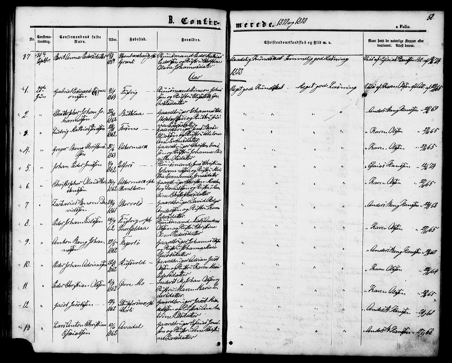 Ministerialprotokoller, klokkerbøker og fødselsregistre - Nordland, SAT/A-1459/827/L0394: Ministerialbok nr. 827A06, 1865-1886, s. 58