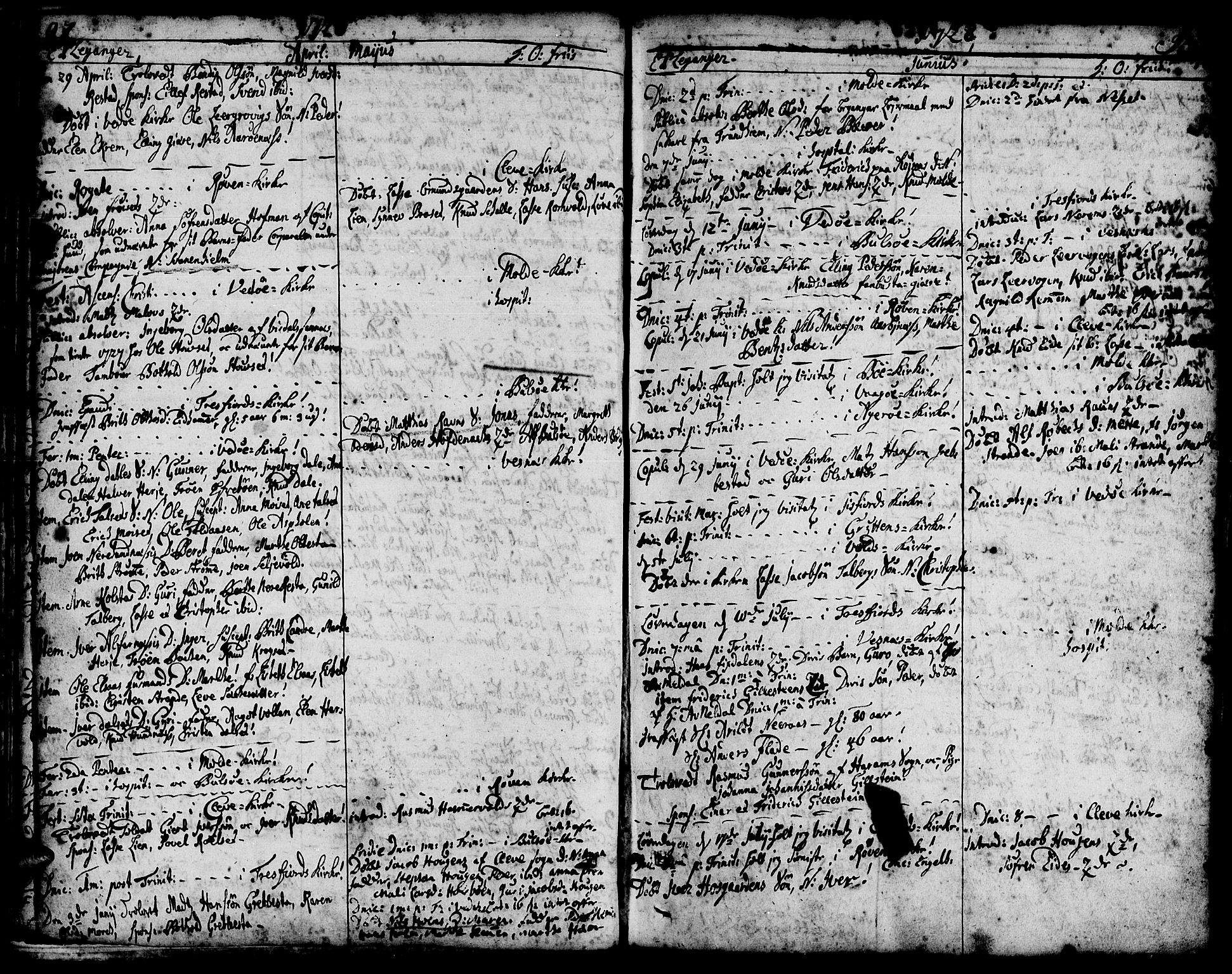 Ministerialprotokoller, klokkerbøker og fødselsregistre - Møre og Romsdal, AV/SAT-A-1454/547/L0599: Ministerialbok nr. 547A01, 1721-1764, s. 94-95