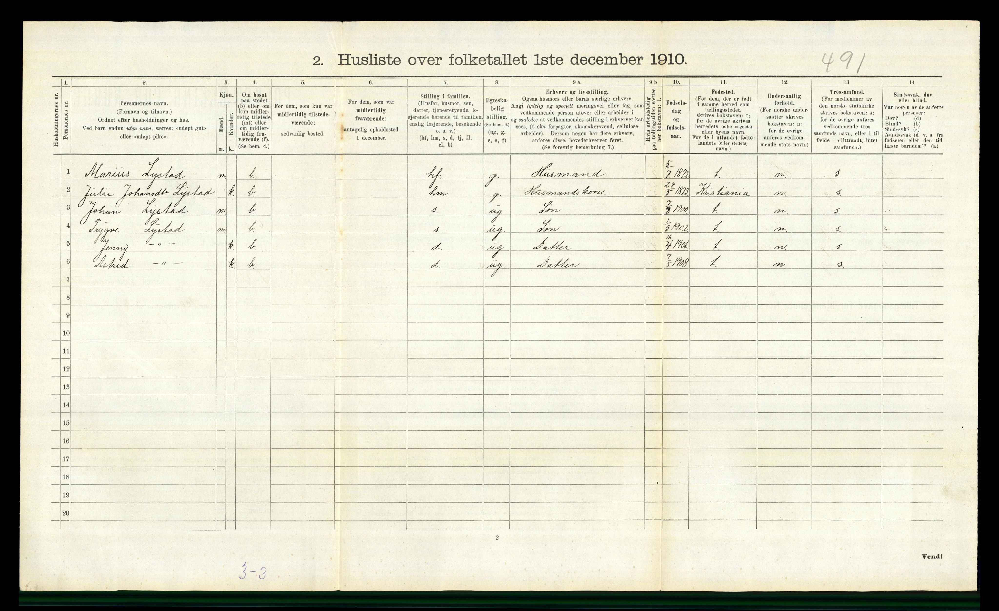 RA, Folketelling 1910 for 0419 Sør-Odal herred, 1910, s. 2489