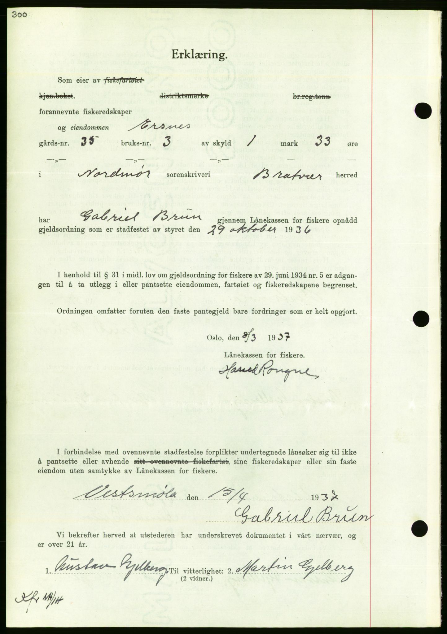 Nordmøre sorenskriveri, AV/SAT-A-4132/1/2/2Ca/L0091: Pantebok nr. B81, 1937-1937, Dagboknr: 1232/1937