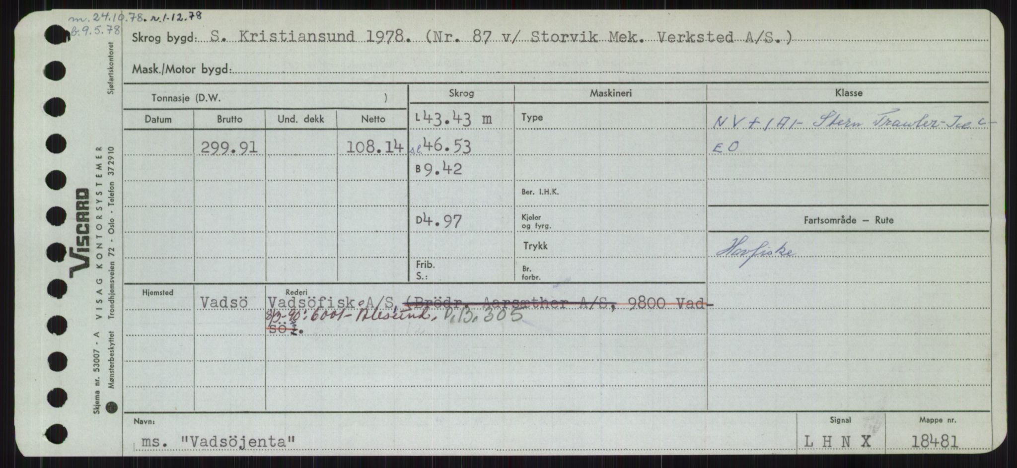 Sjøfartsdirektoratet med forløpere, Skipsmålingen, AV/RA-S-1627/H/Ha/L0006/0002: Fartøy, Sver-Å / Fartøy, U-Å, s. 95