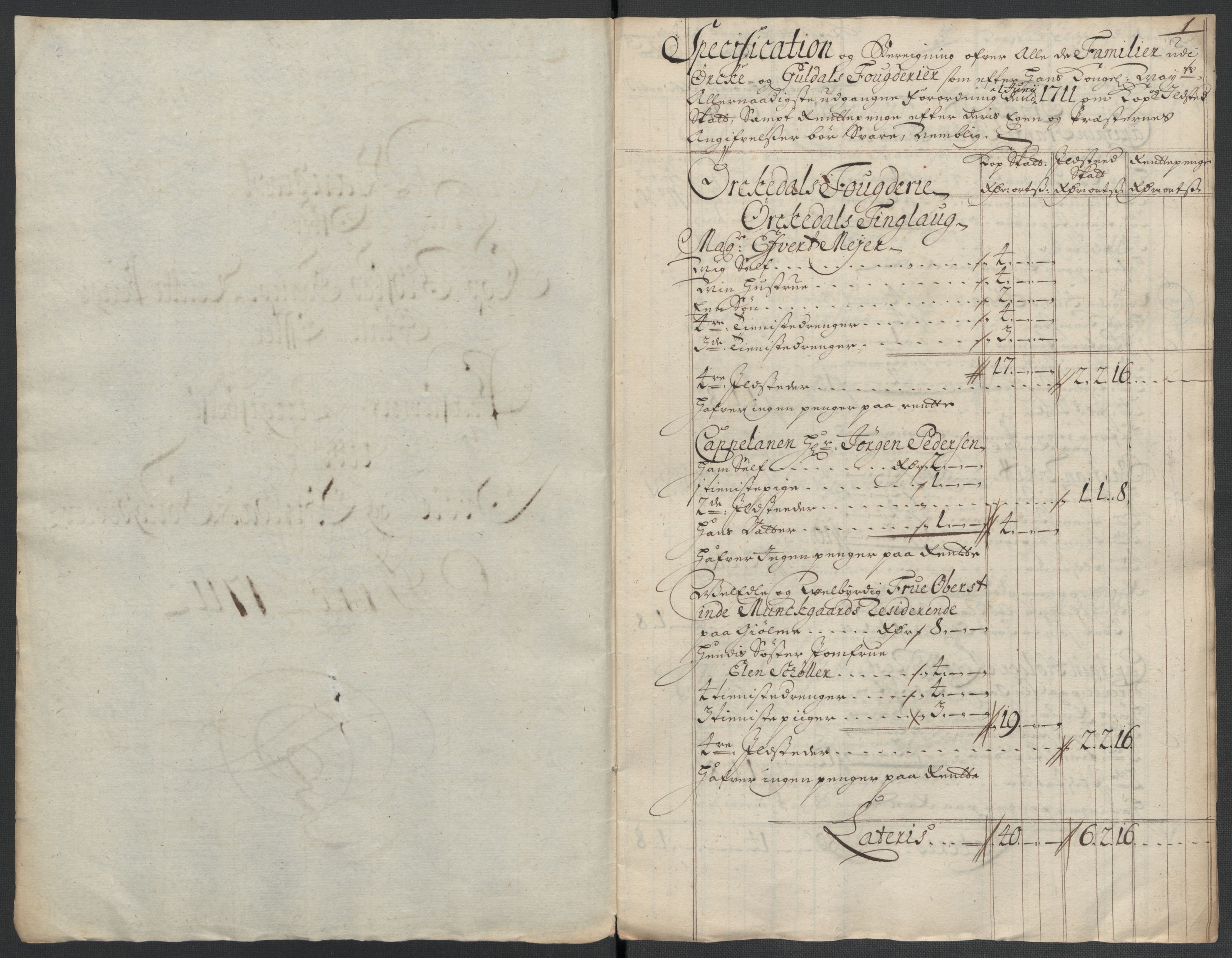 Rentekammeret inntil 1814, Reviderte regnskaper, Fogderegnskap, AV/RA-EA-4092/R60/L3961: Fogderegnskap Orkdal og Gauldal, 1711, s. 161