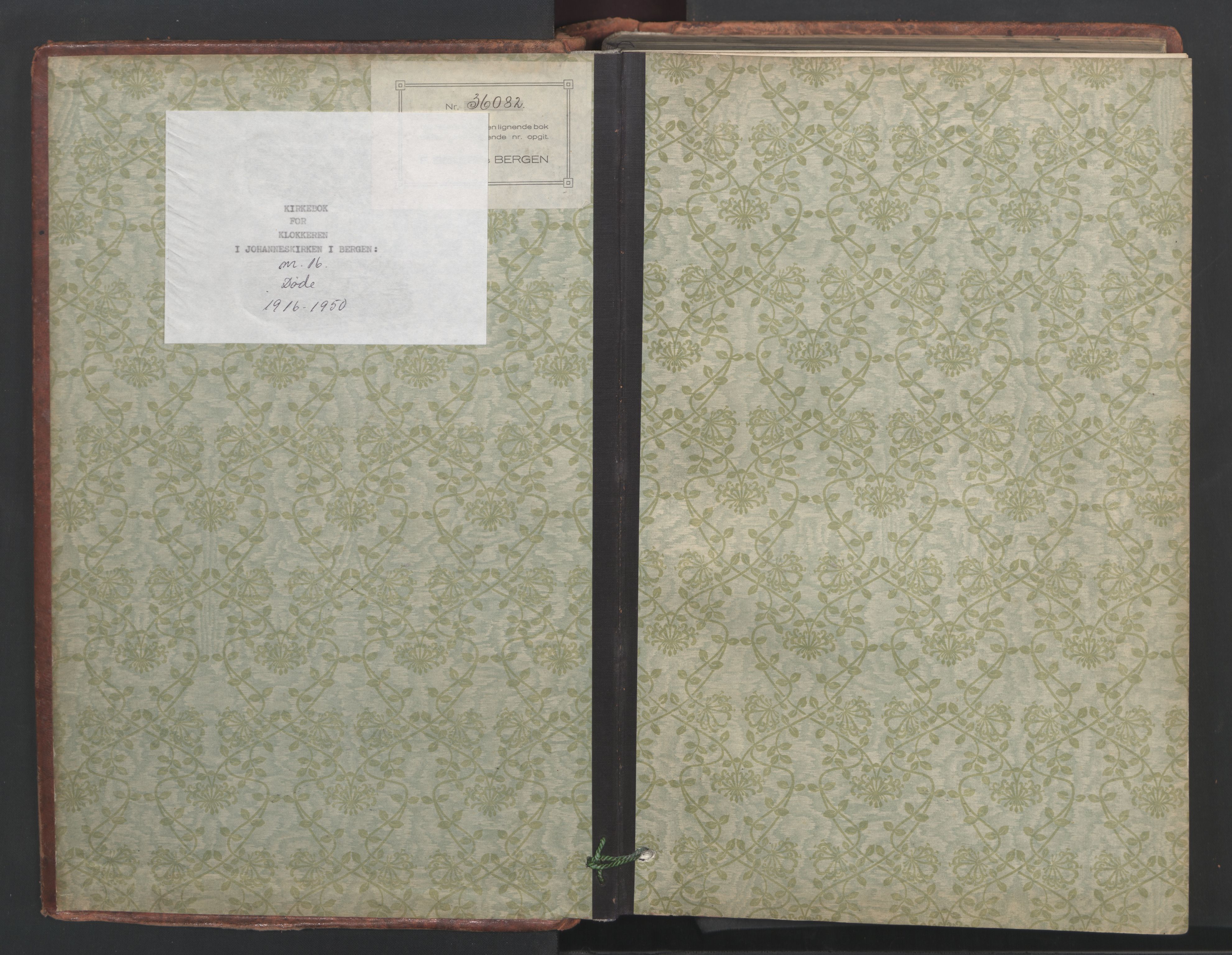 Johanneskirken sokneprestembete, SAB/A-76001/H/Hab: Klokkerbok nr. D 2, 1916-1950