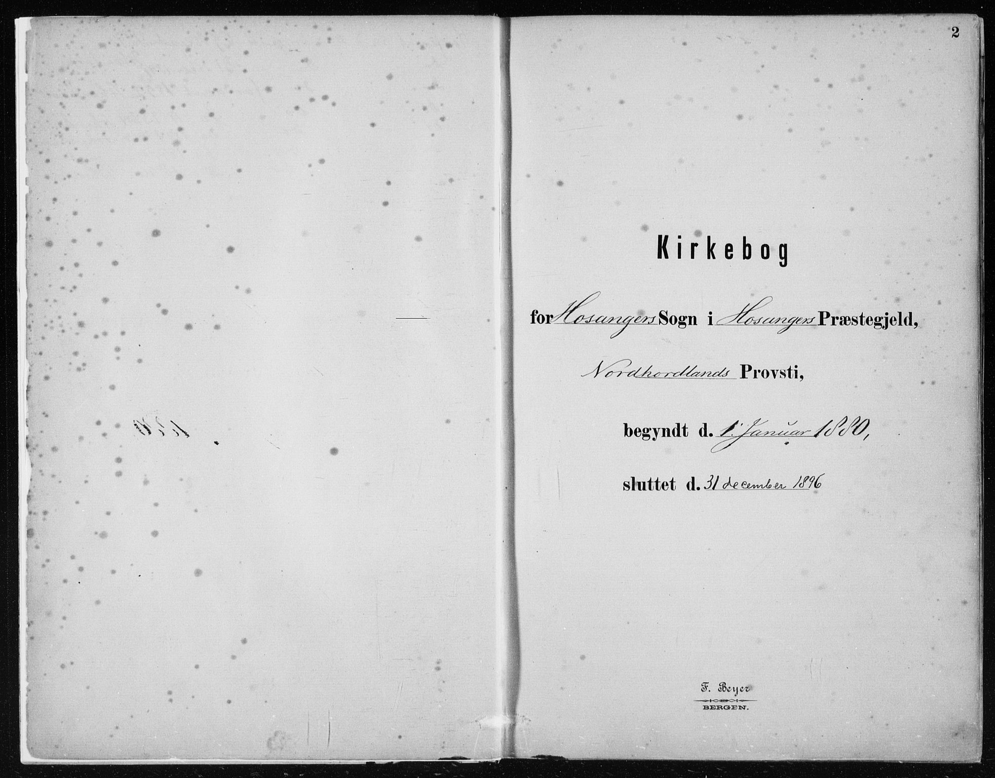 Hosanger sokneprestembete, SAB/A-75801/H/Haa: Ministerialbok nr. B  1, 1880-1896, s. 2