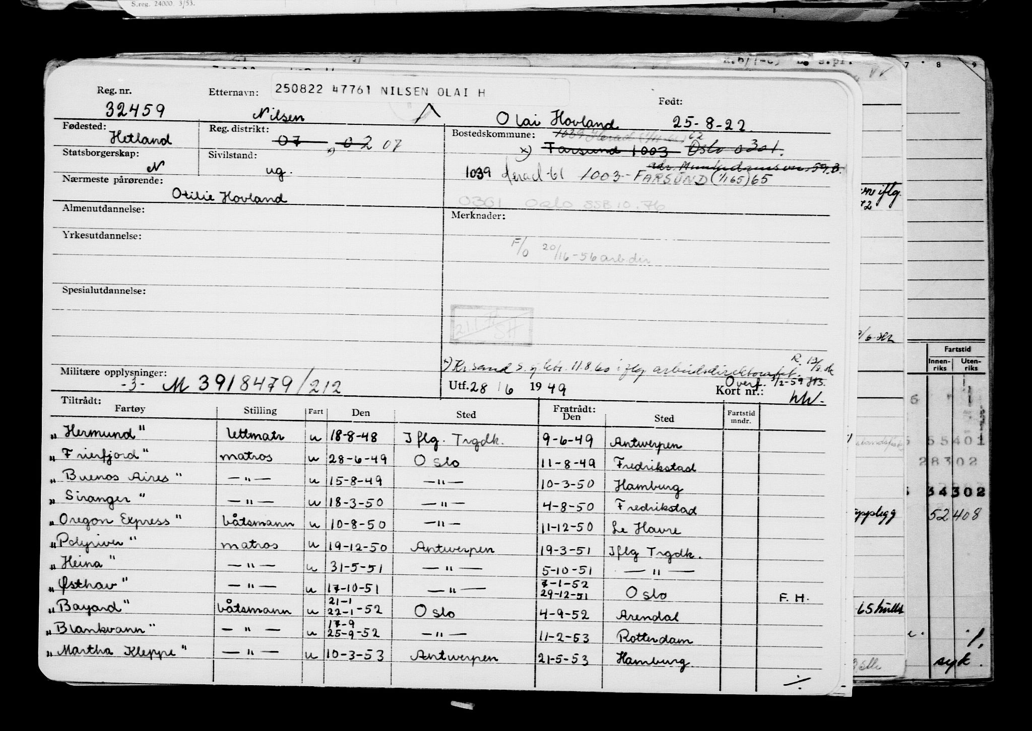 Direktoratet for sjømenn, AV/RA-S-3545/G/Gb/L0210: Hovedkort, 1922, s. 95