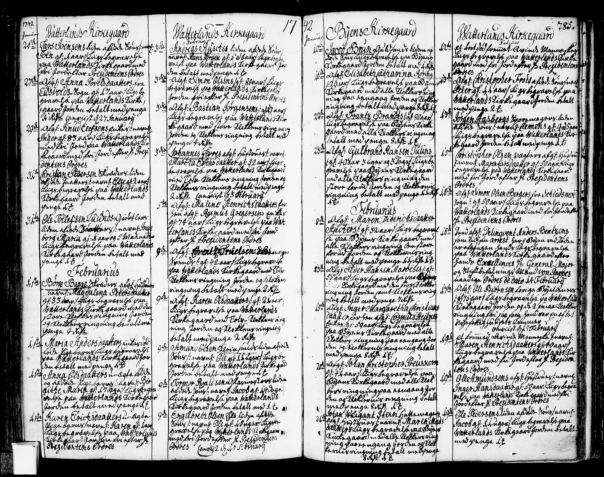 Oslo domkirke Kirkebøker, SAO/A-10752/F/Fa/L0003: Ministerialbok nr. 3, 1731-1743, s. 285
