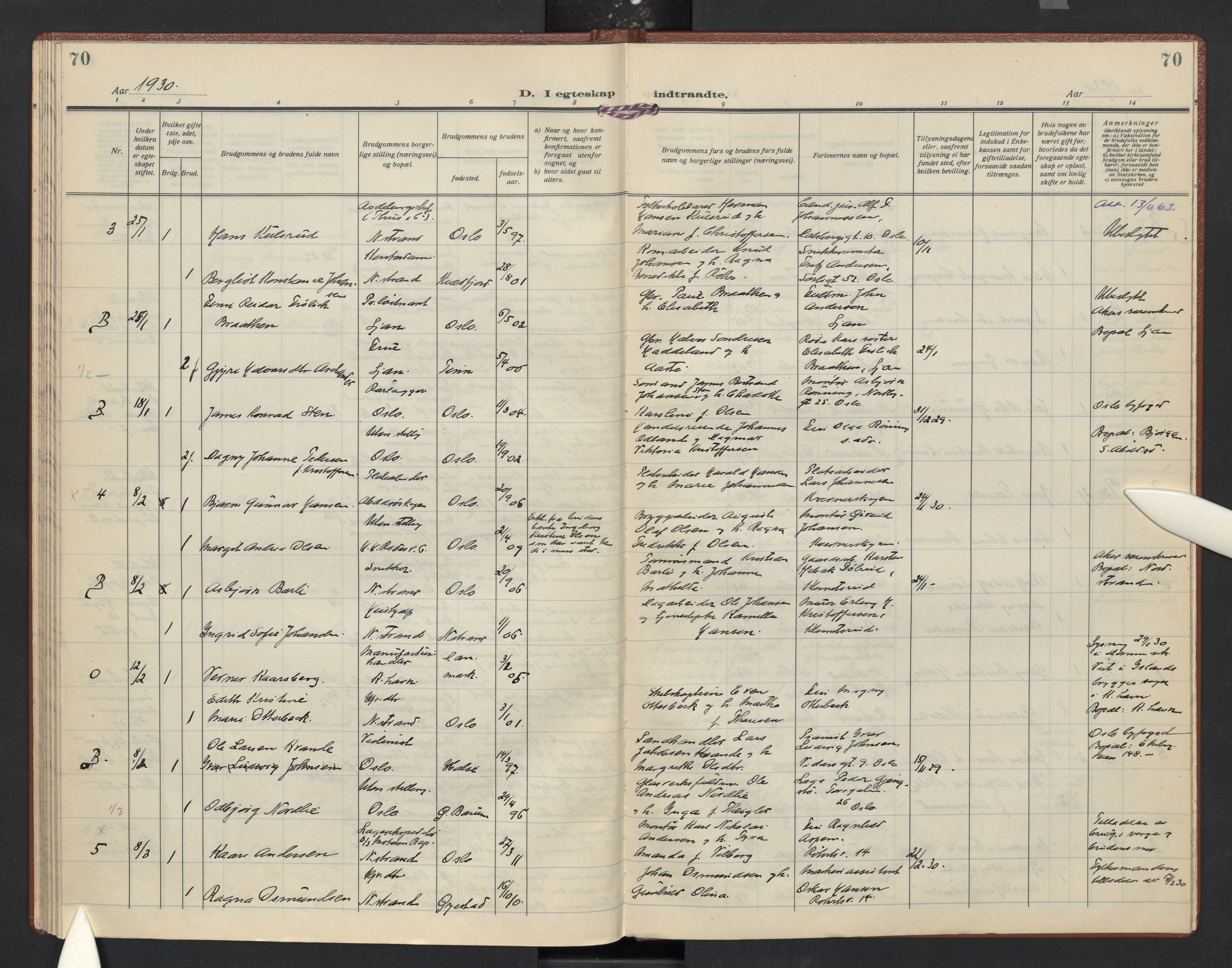 Nordstrand prestekontor Kirkebøker, AV/SAO-A-10362a/F/Fa/L0004: Ministerialbok nr. 4, 1924-1930, s. 70