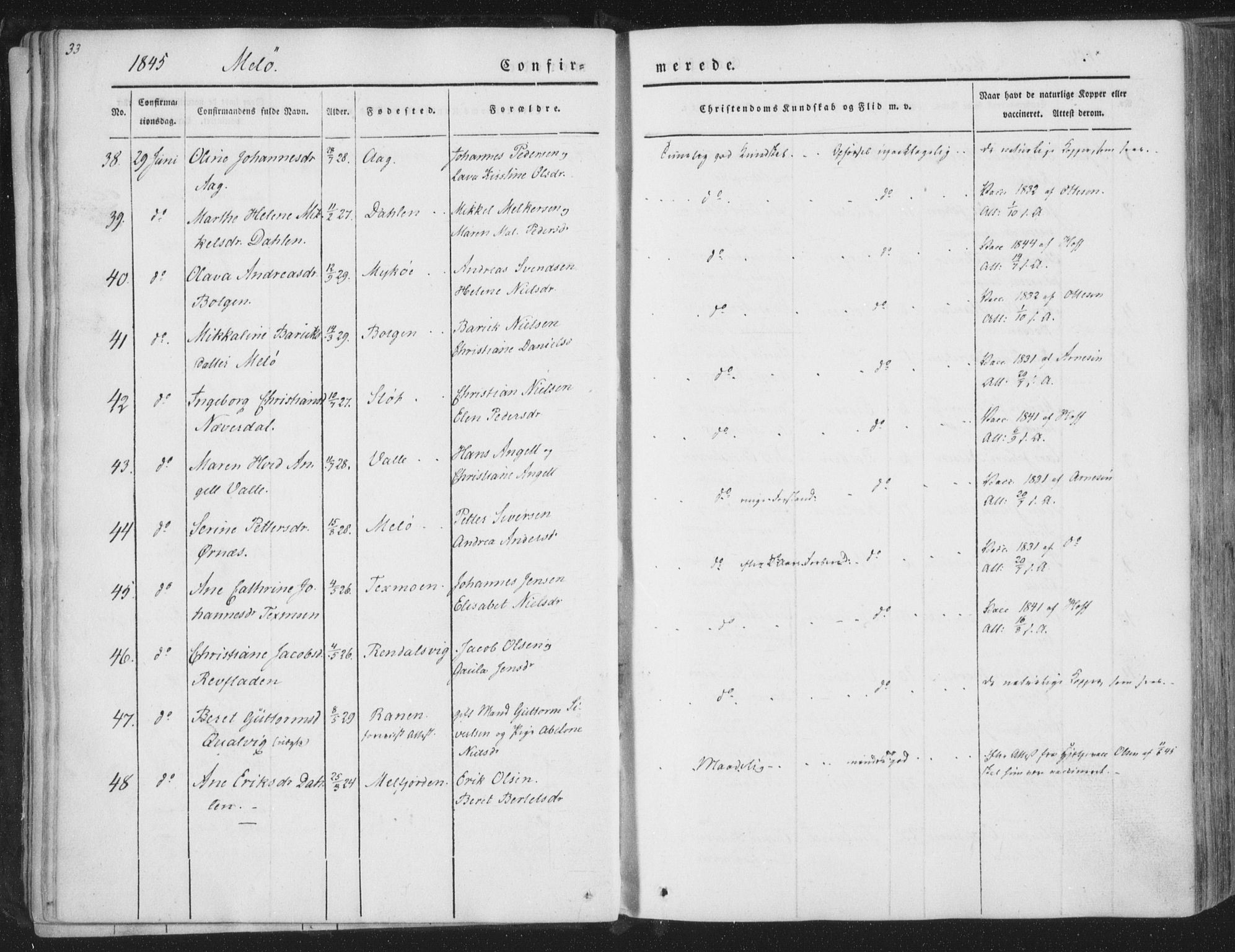 Ministerialprotokoller, klokkerbøker og fødselsregistre - Nordland, AV/SAT-A-1459/841/L0604: Ministerialbok nr. 841A09 /2, 1845-1862, s. 33