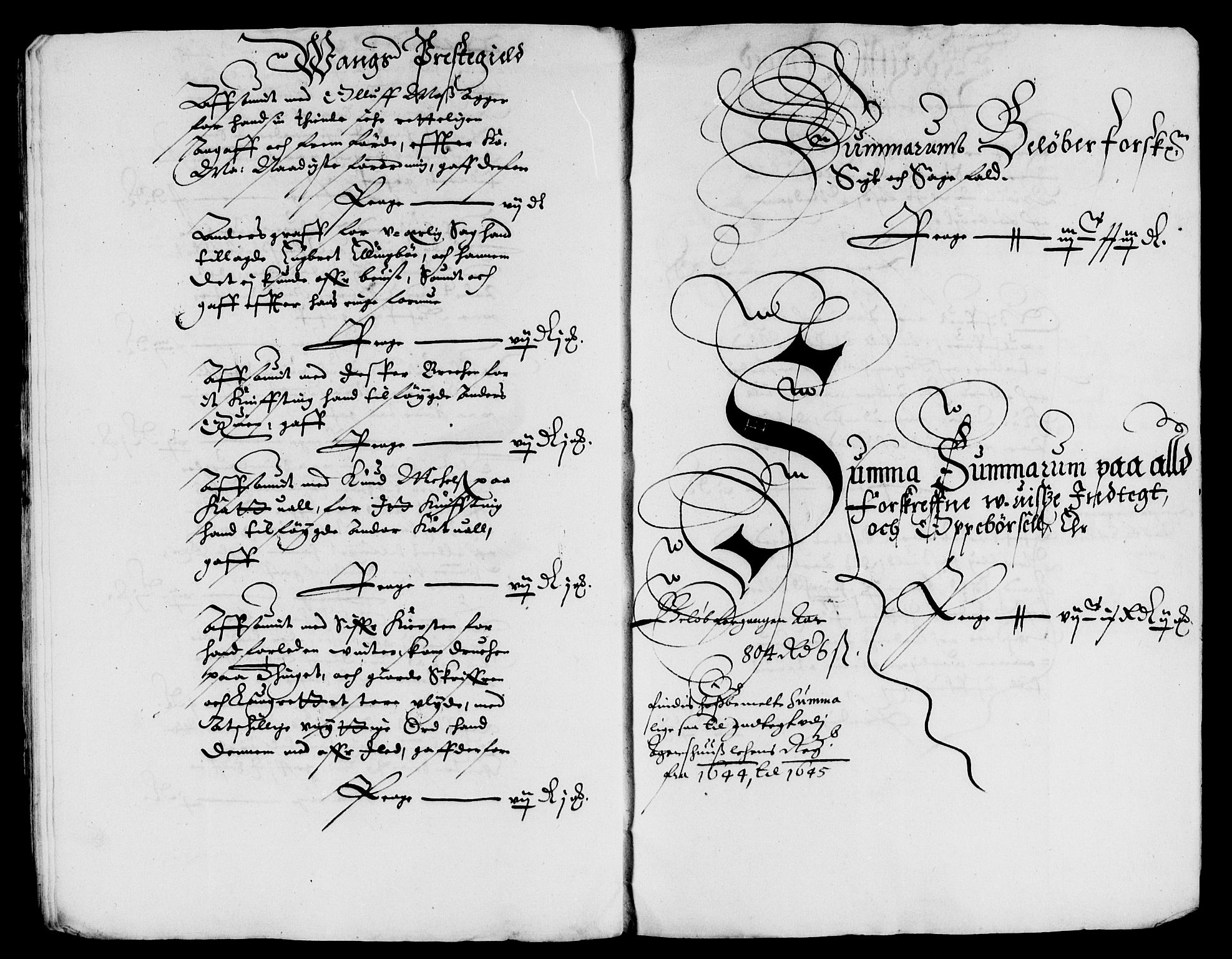 Rentekammeret inntil 1814, Reviderte regnskaper, Lensregnskaper, AV/RA-EA-5023/R/Rb/Rba/L0180: Akershus len, 1644-1645
