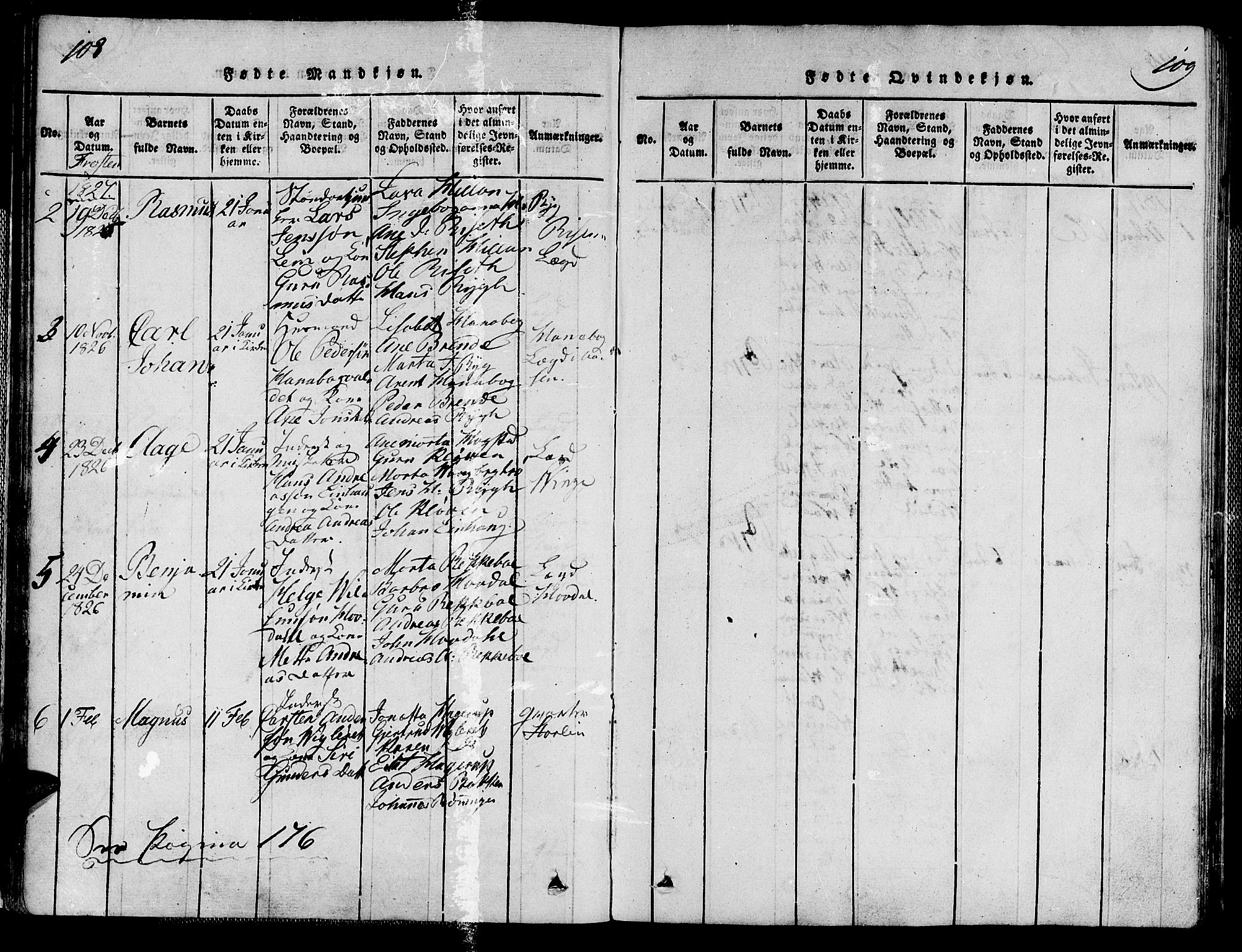 Ministerialprotokoller, klokkerbøker og fødselsregistre - Nord-Trøndelag, AV/SAT-A-1458/713/L0112: Ministerialbok nr. 713A04 /1, 1817-1827, s. 108-109