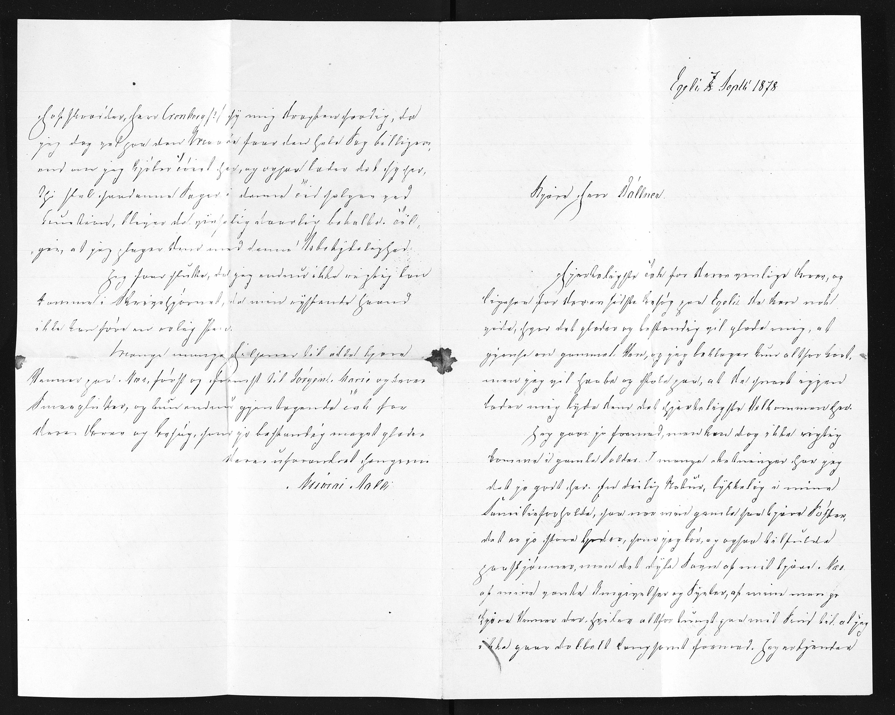 Familien Aalls privatarkiv , NESJ/NJM-005/E-00003/L0002/0002: Korrespondanse, brev til Jens Iver Dølner / Dølner brevpakke 001, 1850-1910
