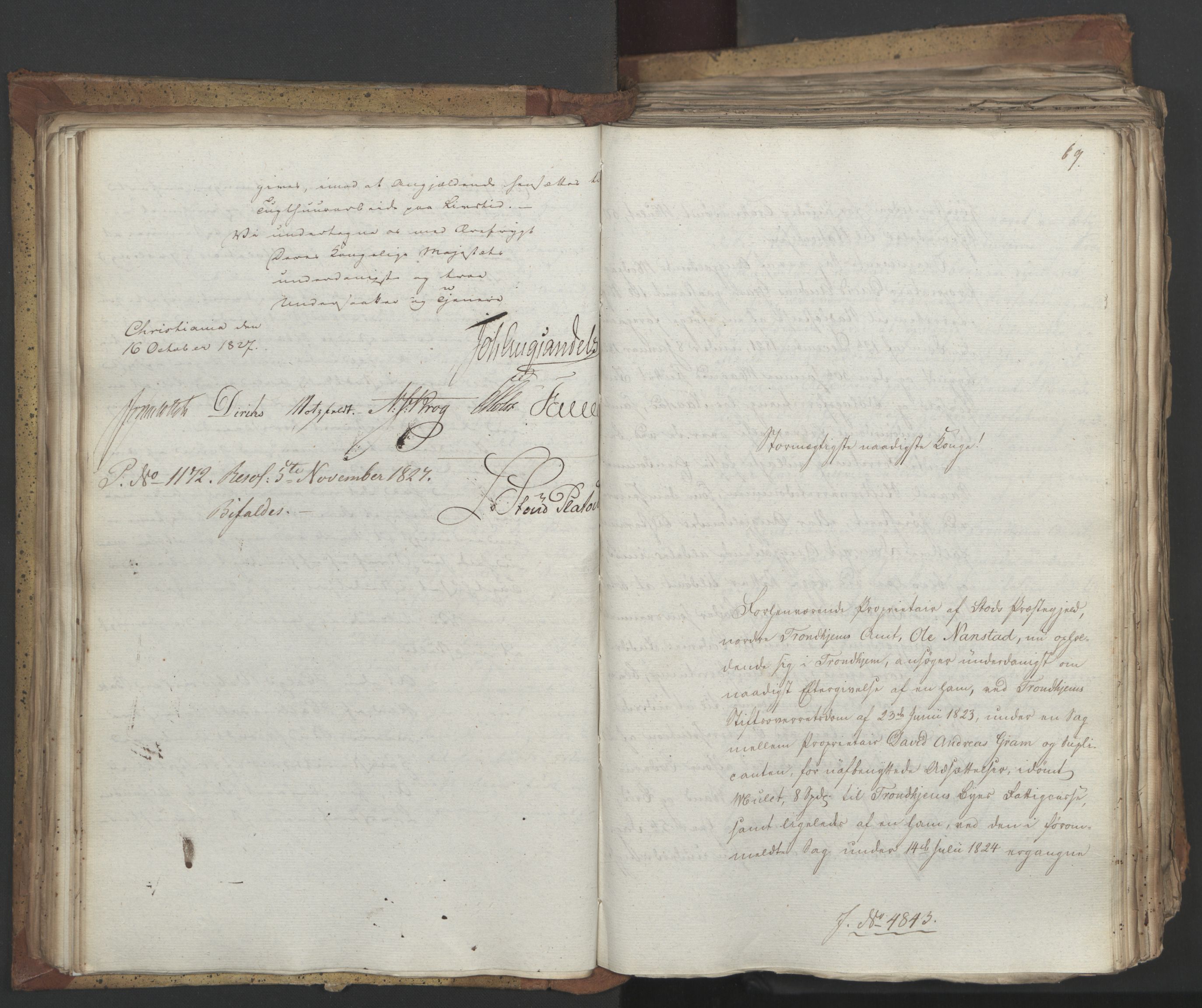 Statsrådsavdelingen i Stockholm, AV/RA-S-1003/D/Da/L0053: Regjeringsinnstillinger nr. 4800-5017, 1827, s. 128