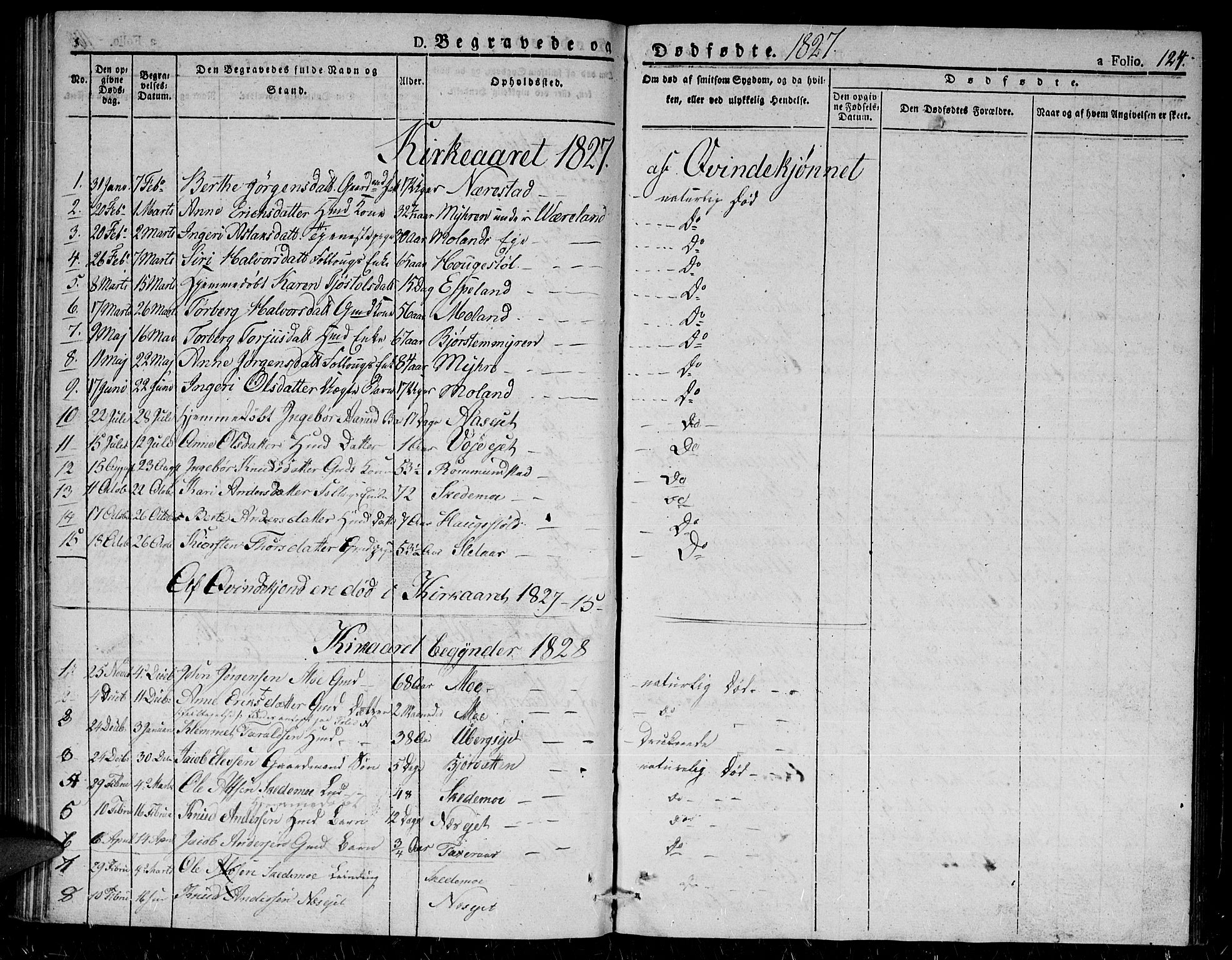 Gjerstad sokneprestkontor, SAK/1111-0014/F/Fa/Fab/L0001: Ministerialbok nr. A 1, 1820-1835, s. 124