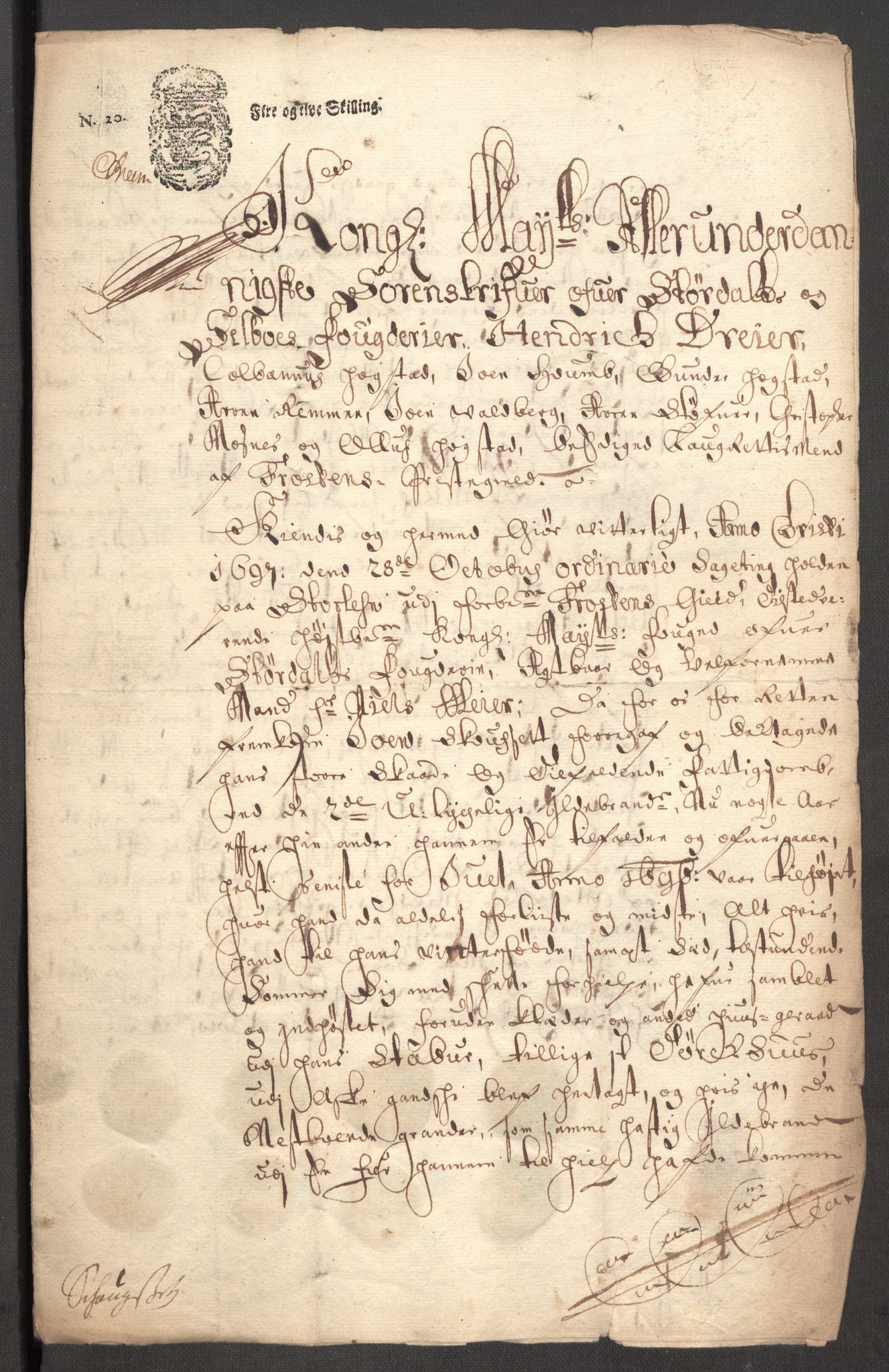 Rentekammeret inntil 1814, Reviderte regnskaper, Fogderegnskap, AV/RA-EA-4092/R62/L4189: Fogderegnskap Stjørdal og Verdal, 1697, s. 169