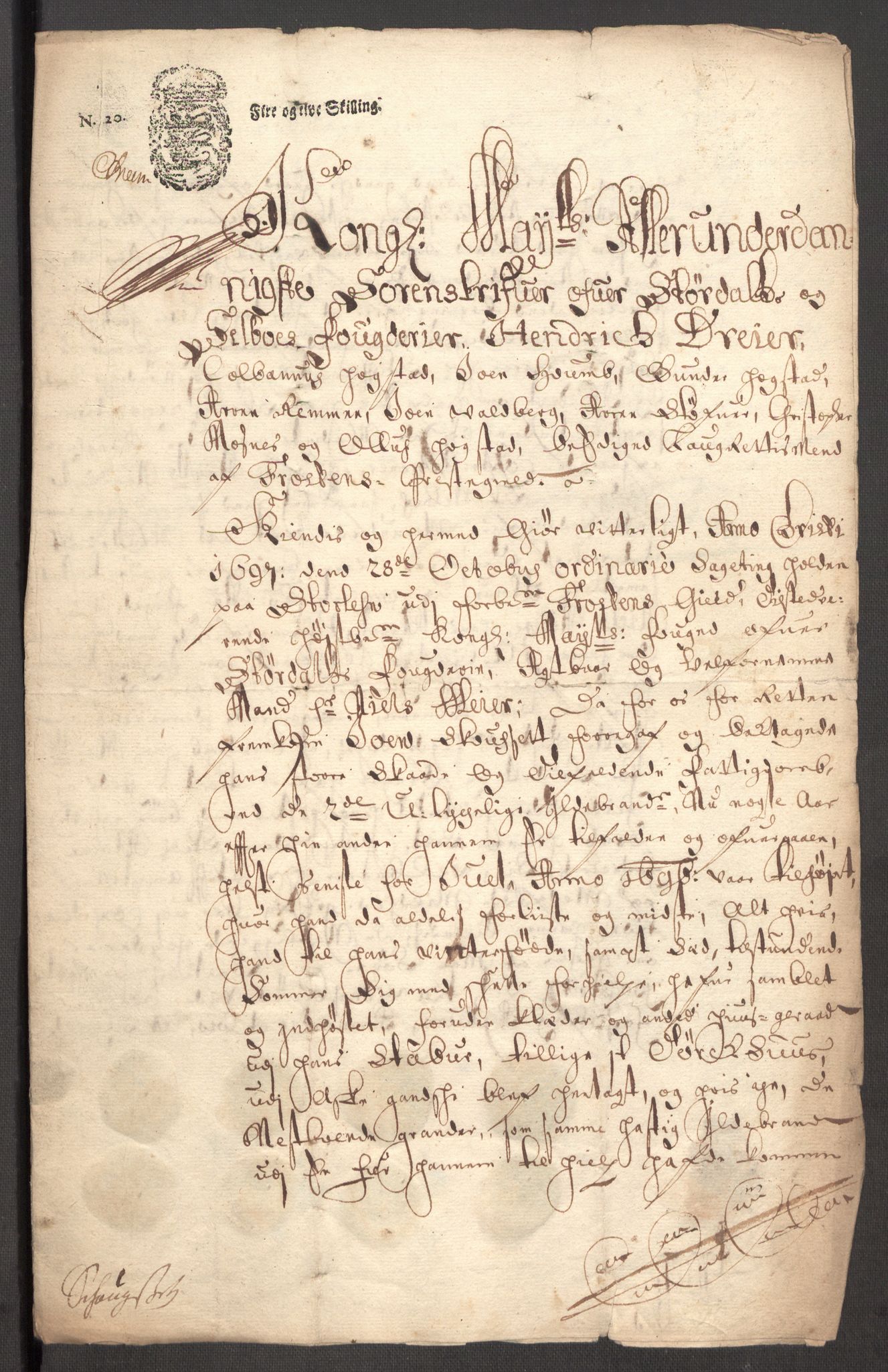 Rentekammeret inntil 1814, Reviderte regnskaper, Fogderegnskap, RA/EA-4092/R62/L4189: Fogderegnskap Stjørdal og Verdal, 1697, s. 169