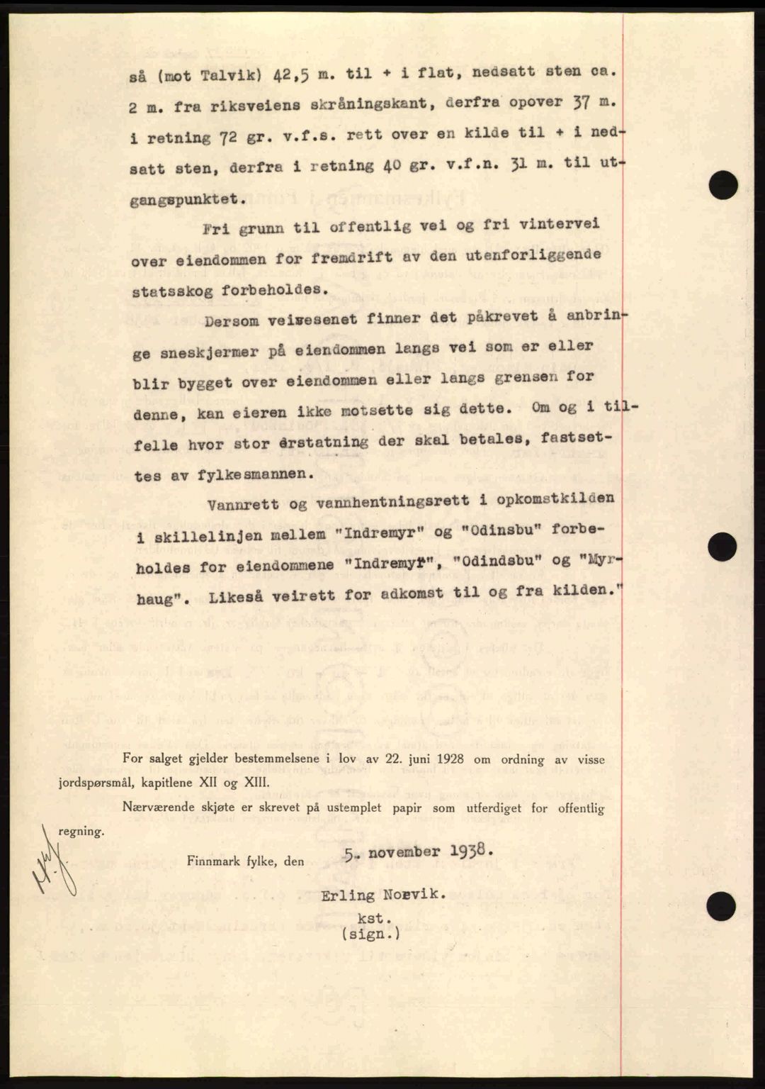 Alta fogderi/sorenskriveri, SATØ/SATØ-5/1/K/Kd/L0031pantebok: Pantebok nr. 31, 1938-1939, Dagboknr: 819/1938