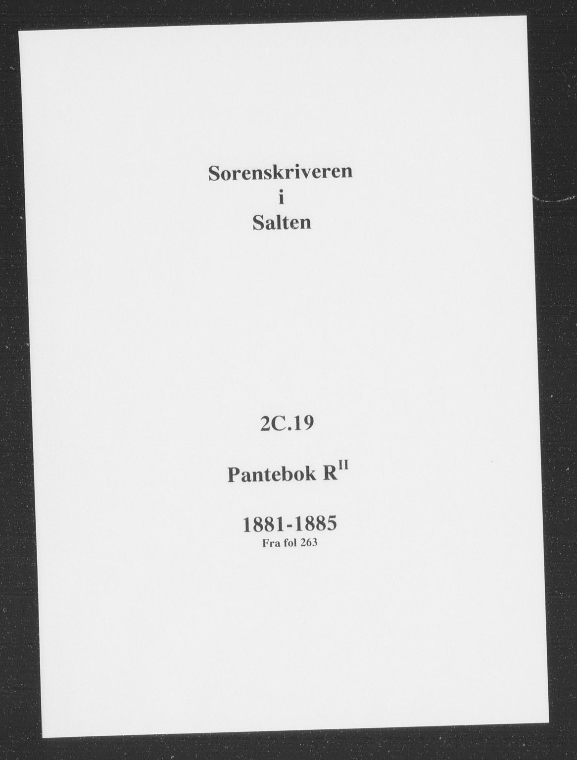 Salten sorenskriveri, SAT/A-4578/1/2/2C/L0019: Pantebok nr. RII, 1883-1885