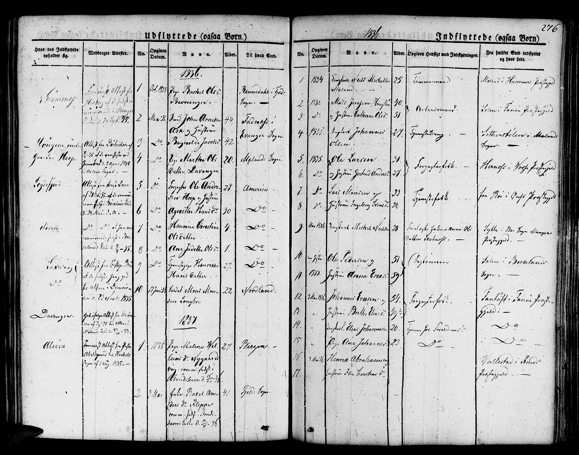 Askøy Sokneprestembete, AV/SAB-A-74101/H/Ha/Haa/Haaa/L0004: Ministerialbok nr. A 4, 1825-1845, s. 276