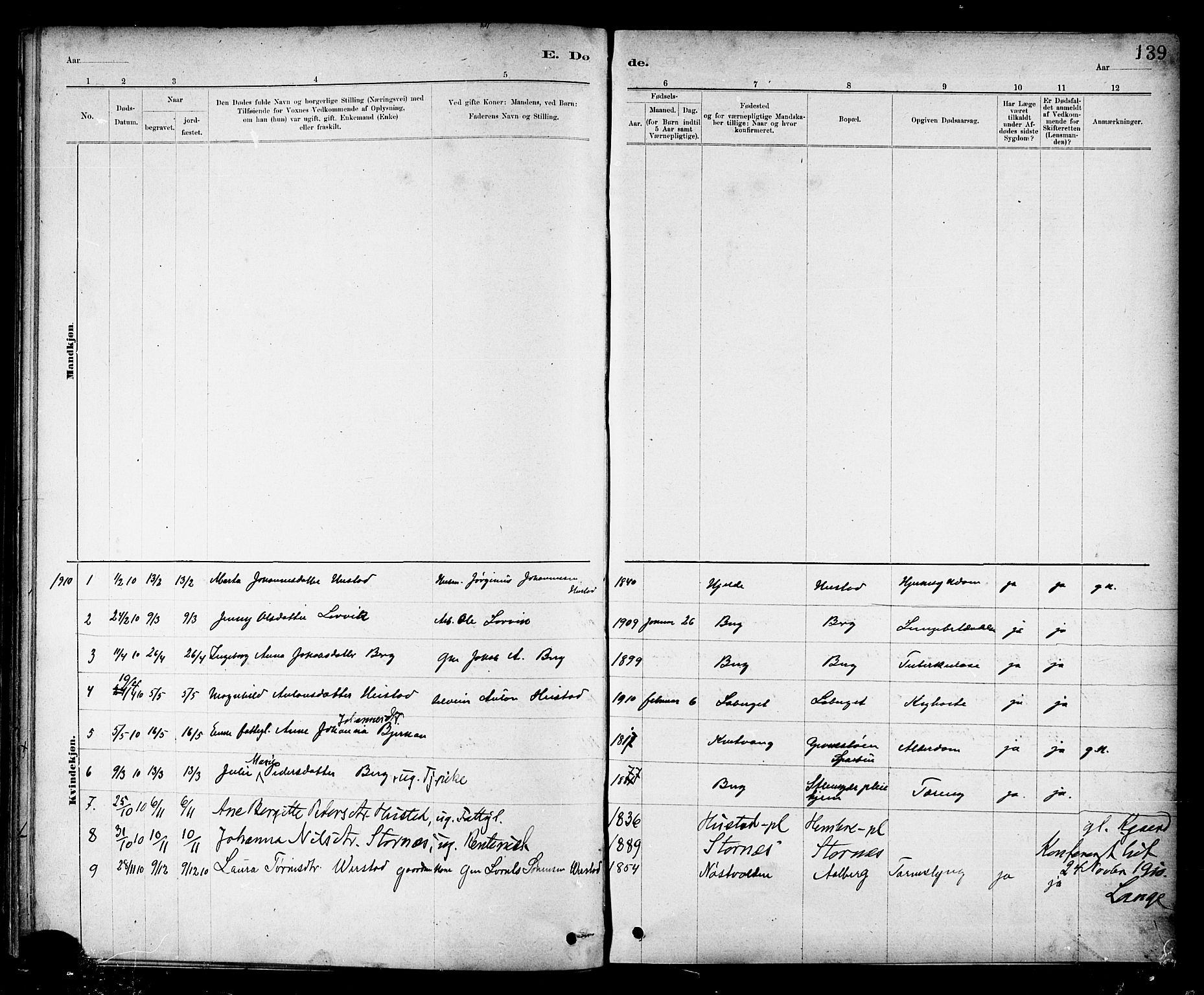 Ministerialprotokoller, klokkerbøker og fødselsregistre - Nord-Trøndelag, SAT/A-1458/732/L0318: Klokkerbok nr. 732C02, 1881-1911, s. 139