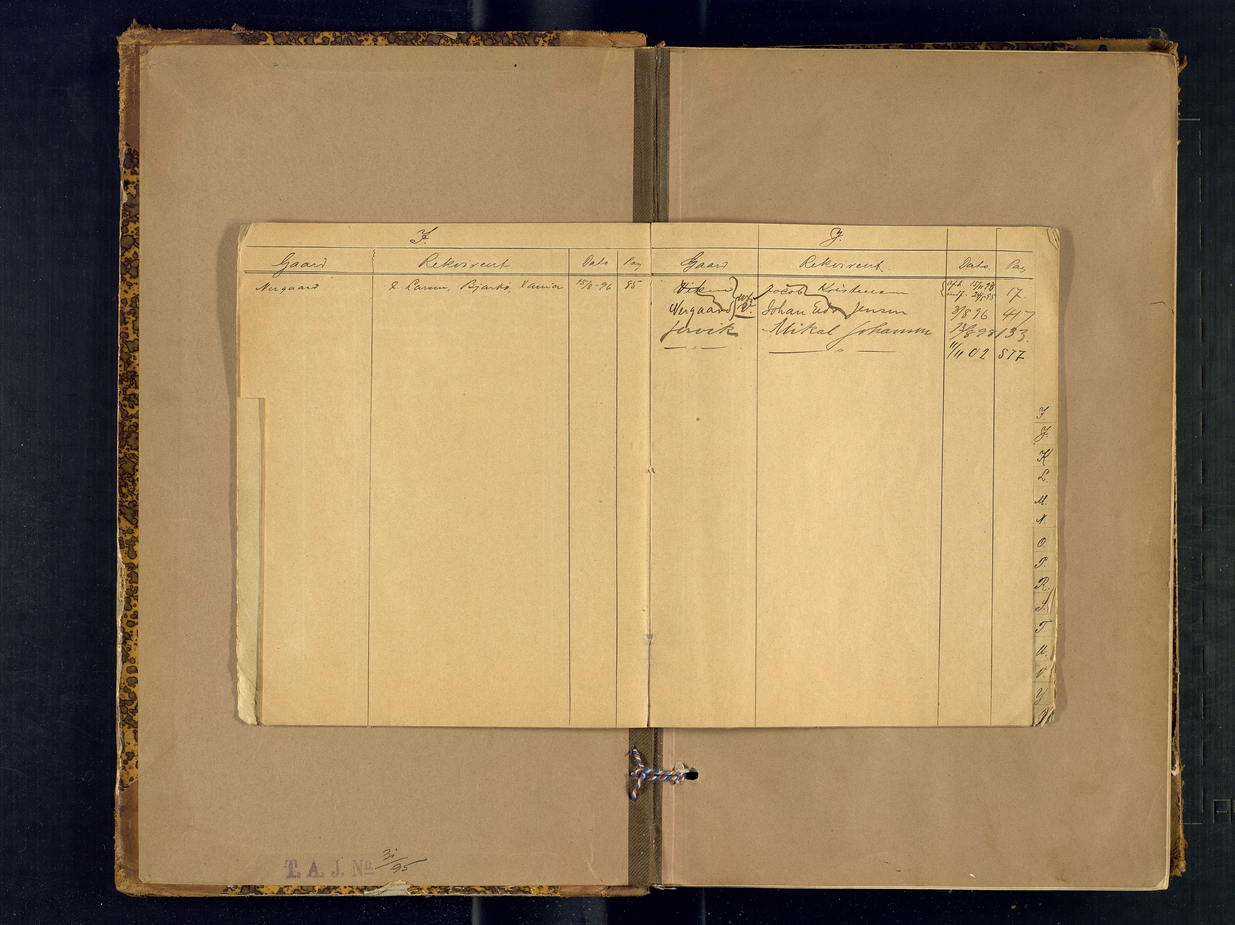 Harstad lensmannskontor, AV/SATØ-SATØ-10/F/Fr/Fra/L0596: Branntakstprotokoll (S). Merket I. Med register, 1893-1907
