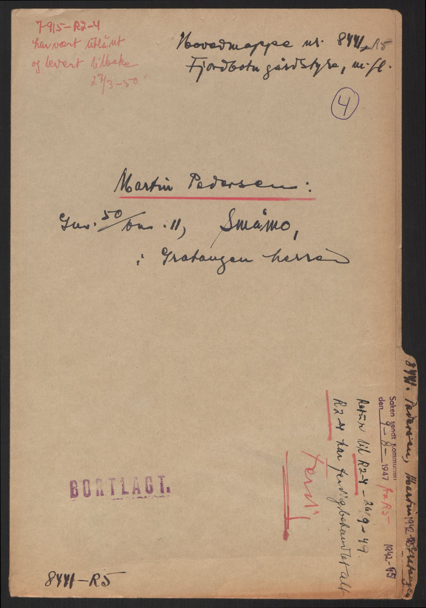 Forsvarsdepartementet, 10. kontor / Oppgjørskontoret, AV/RA-RAFA-1225/D/Dd/L0480: Troms, 1942-1953, s. 284