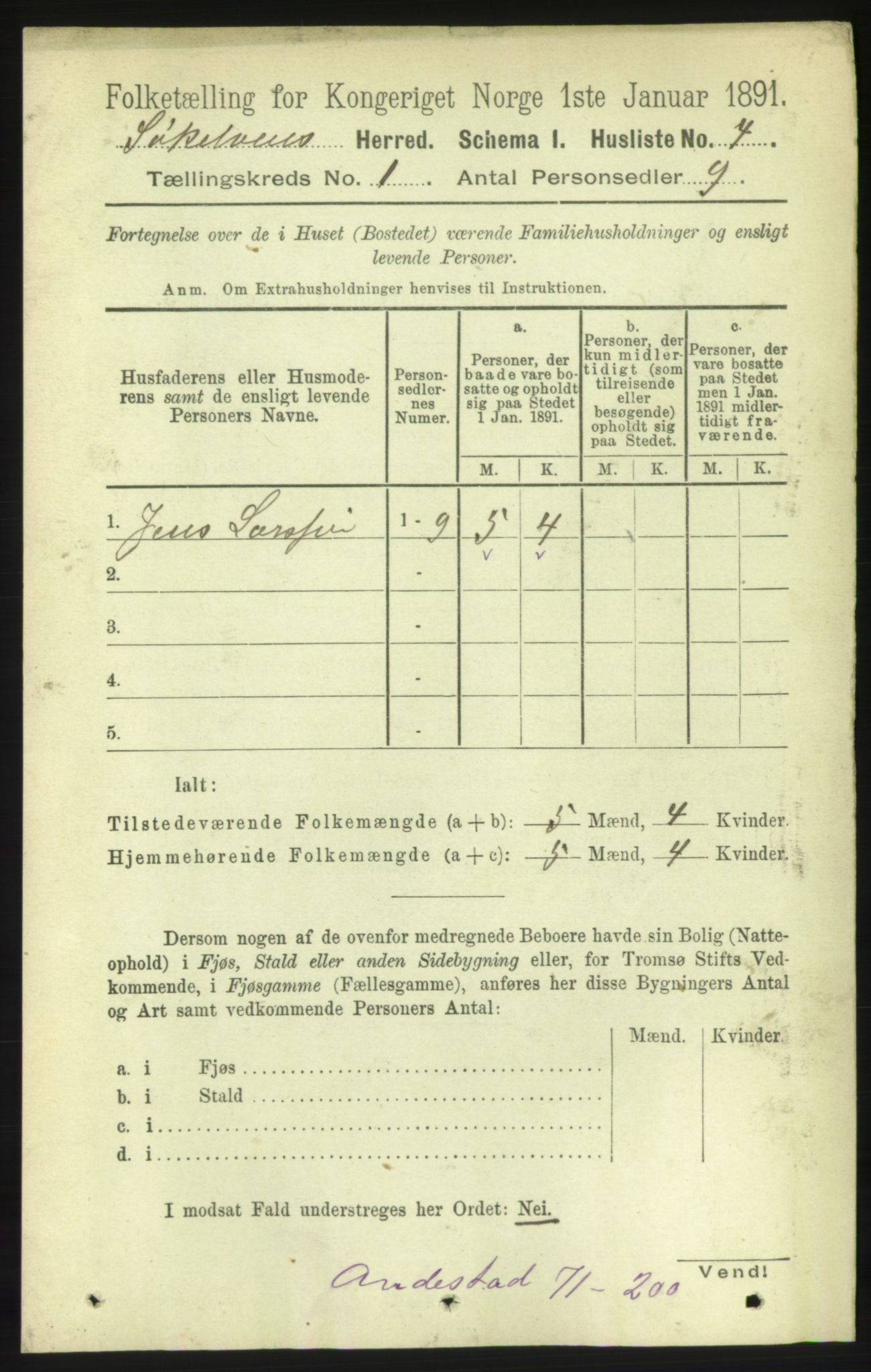 RA, Folketelling 1891 for 1528 Sykkylven herred, 1891, s. 19