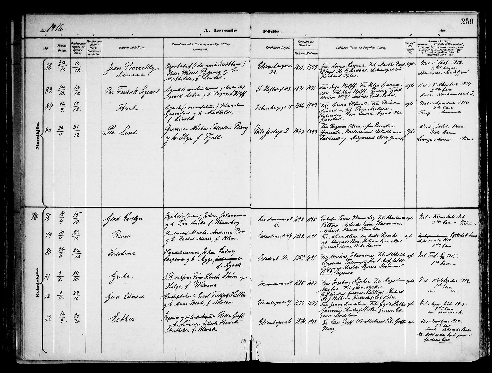 Frogner prestekontor Kirkebøker, AV/SAO-A-10886/F/Fa/L0002: Ministerialbok nr. 2, 1897-1917, s. 259