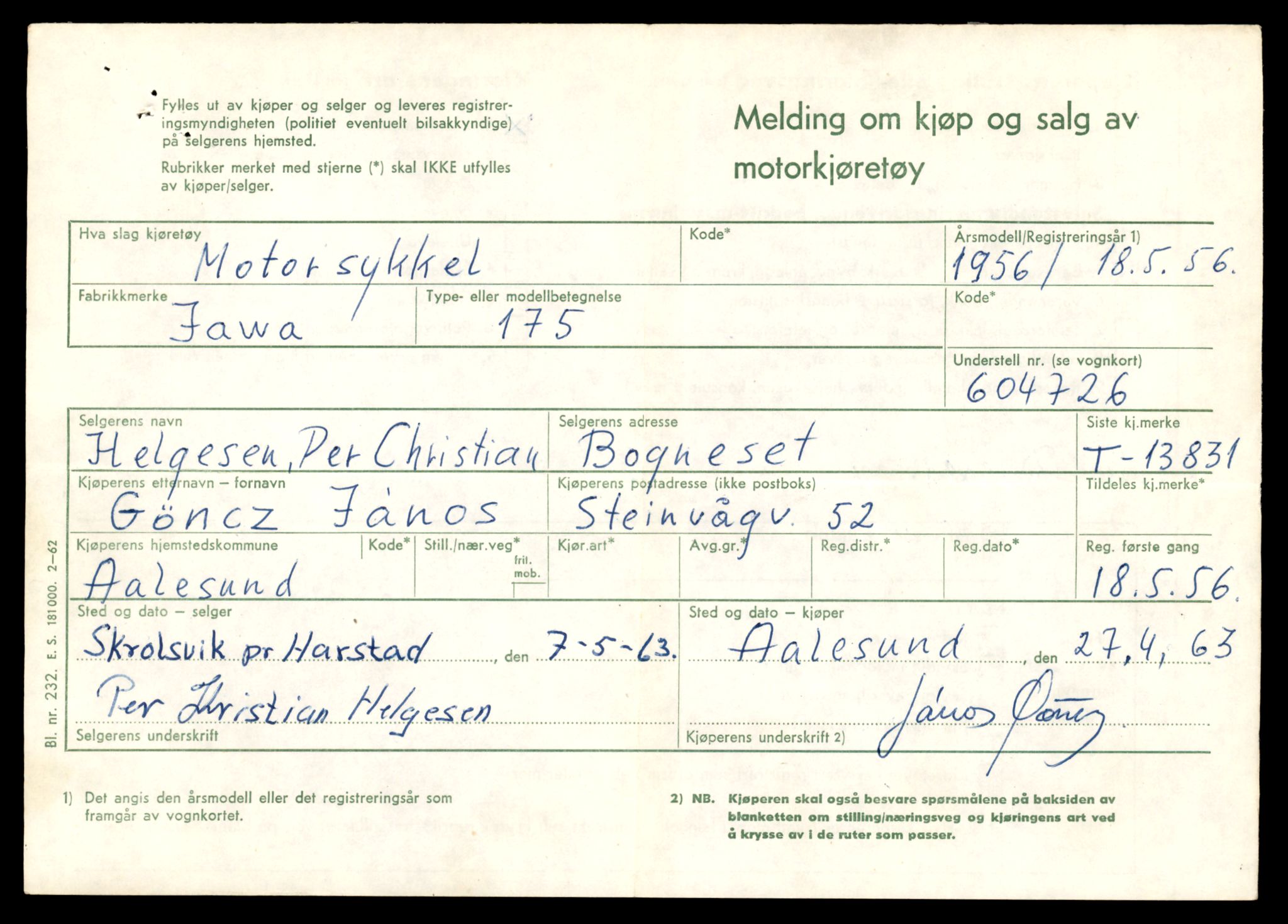 Møre og Romsdal vegkontor - Ålesund trafikkstasjon, AV/SAT-A-4099/F/Fe/L0041: Registreringskort for kjøretøy T 13710 - T 13905, 1927-1998, s. 2183