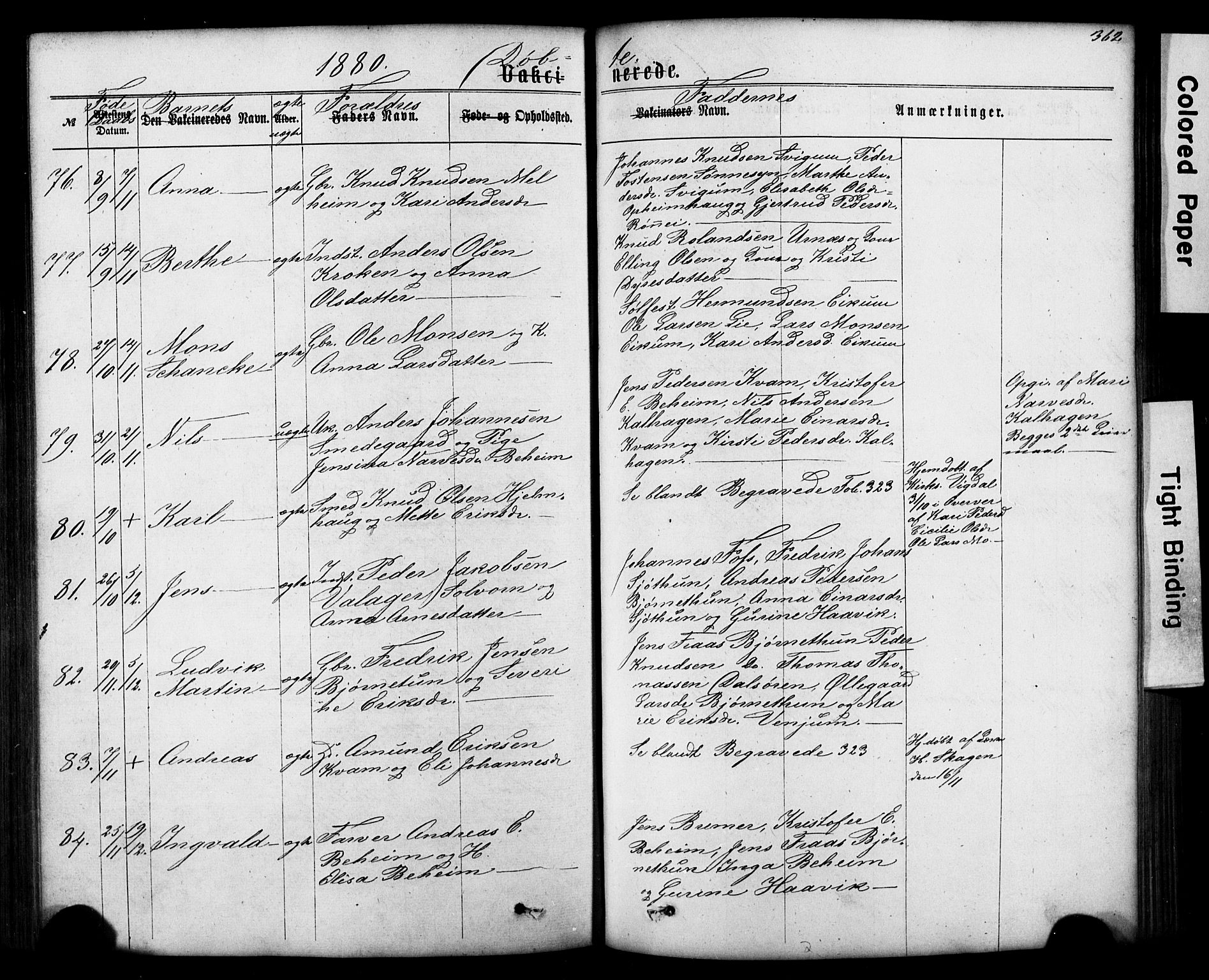 Hafslo sokneprestembete, AV/SAB-A-80301/H/Hab/Haba/L0001: Klokkerbok nr. A 1, 1866-1908, s. 362