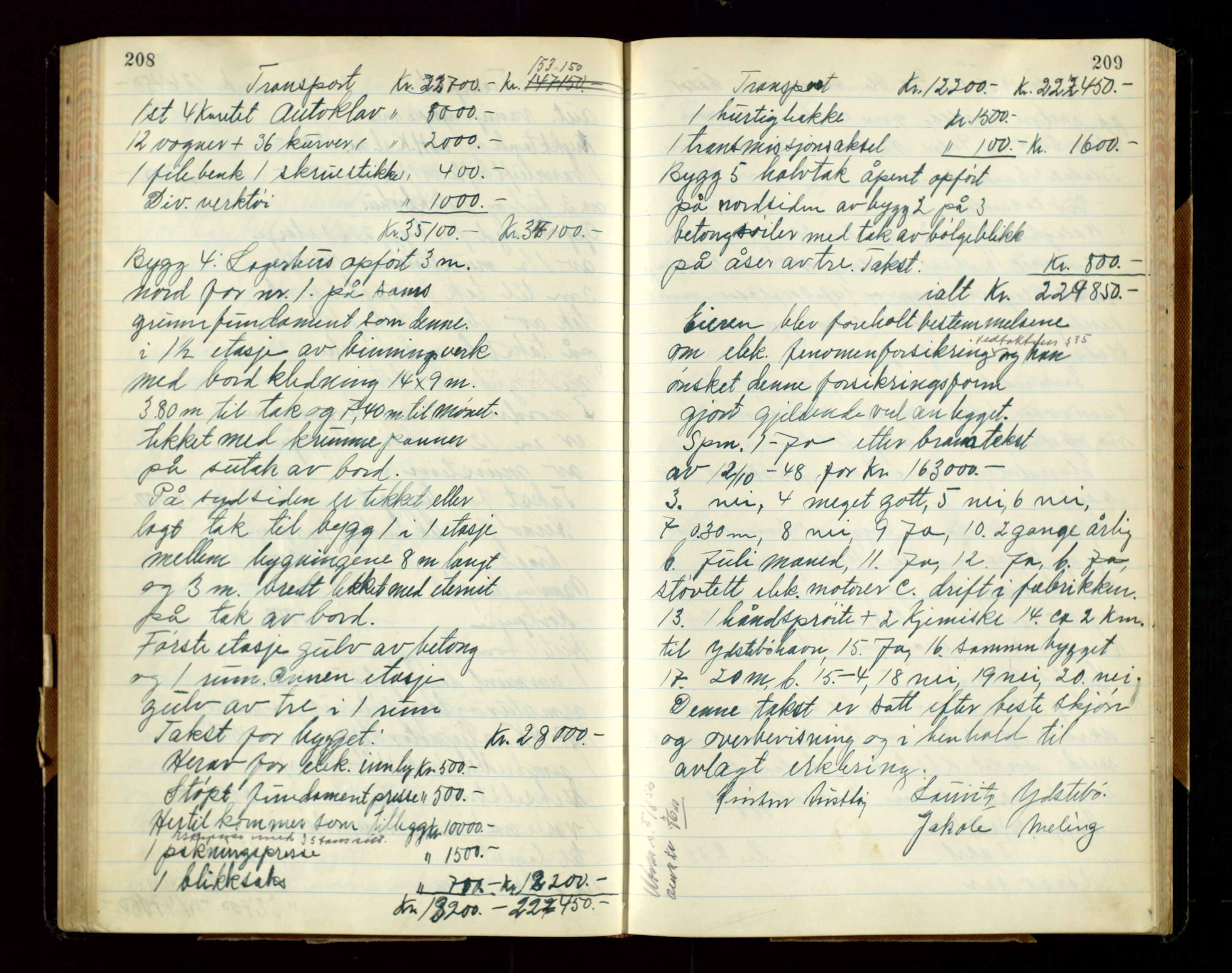 Rennesøy lensmannskontor, AV/SAST-A-100165/Goa/L0003: "Brandtakstprotokoll", 1950-1955, s. 208-209