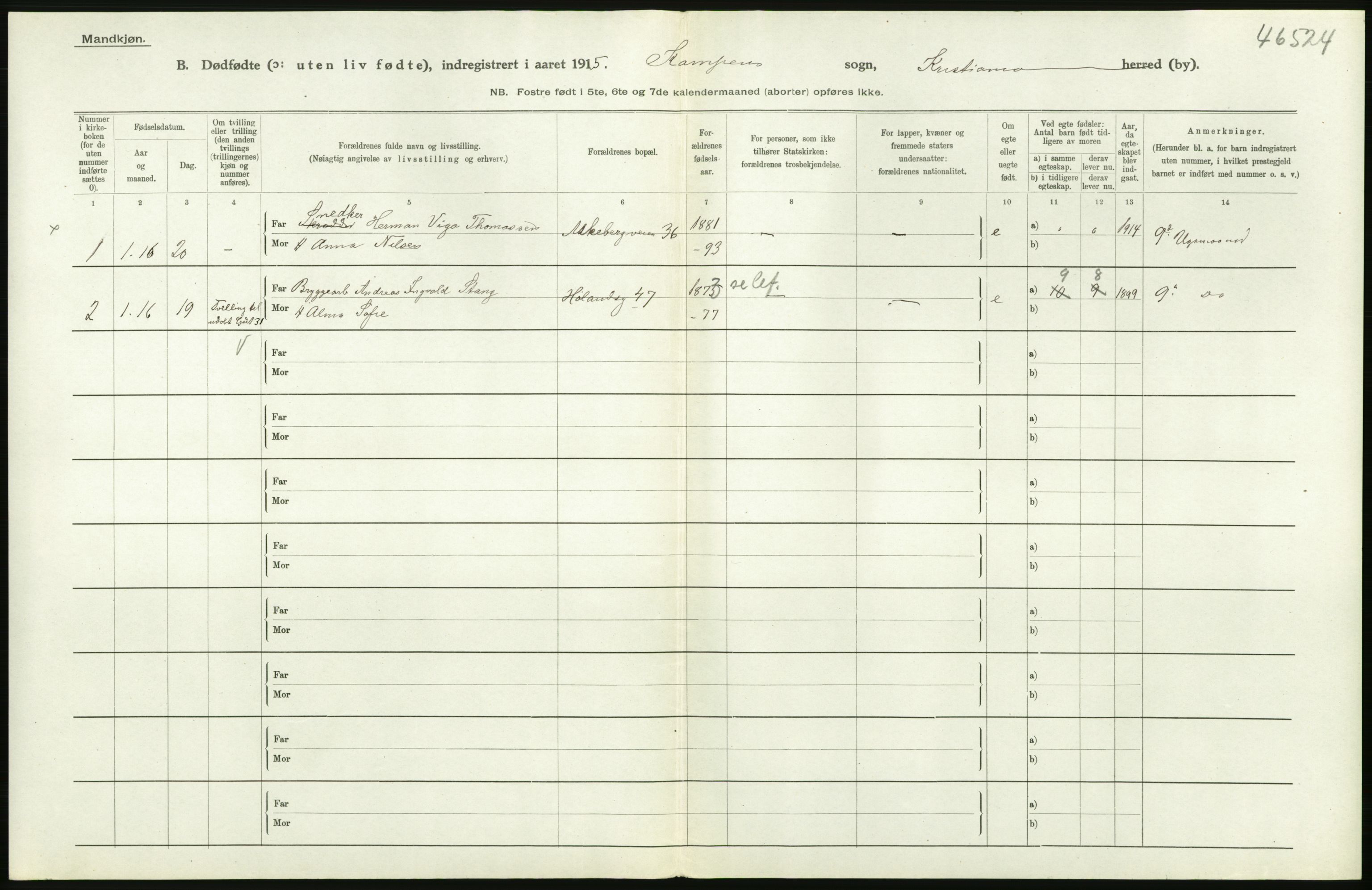 Statistisk sentralbyrå, Sosiodemografiske emner, Befolkning, AV/RA-S-2228/D/Df/Dfb/Dfbf/L0010: Kristiania: Døde, dødfødte., 1916, s. 594