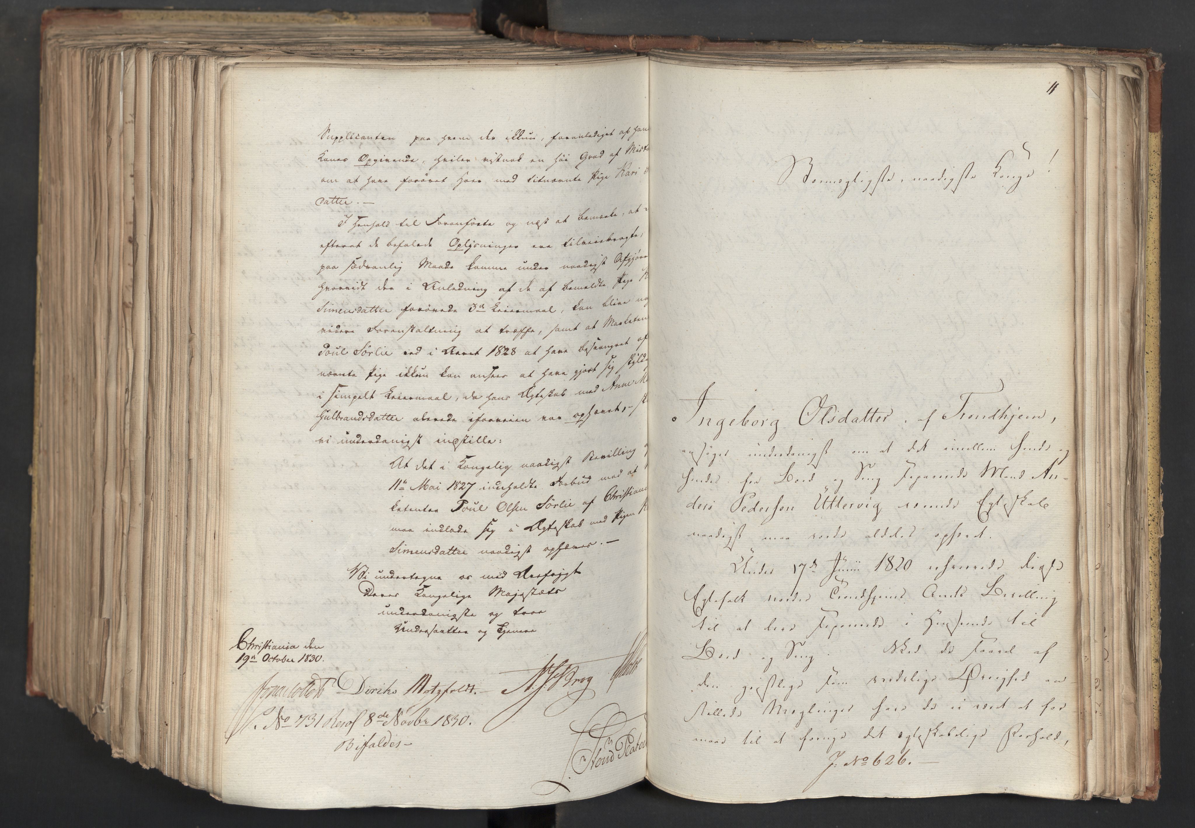 Statsrådsavdelingen i Stockholm, AV/RA-S-1003/D/Da/L0067: Regjeringsinnstillinger nr. 450-659, 1830, s. 622