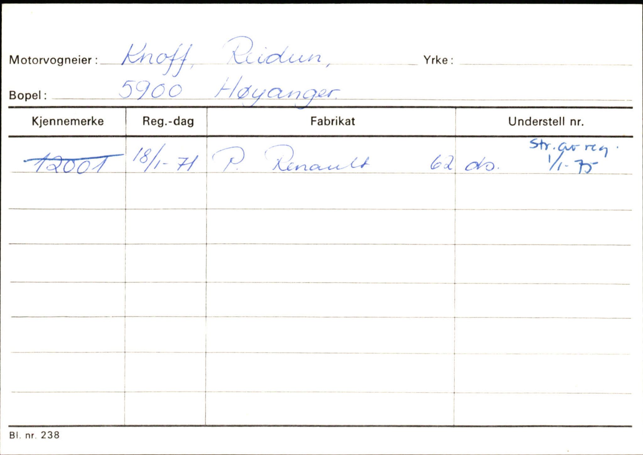 Statens vegvesen, Sogn og Fjordane vegkontor, AV/SAB-A-5301/4/F/L0130: Eigarregister Eid T-Å. Høyanger A-O, 1945-1975, s. 1787