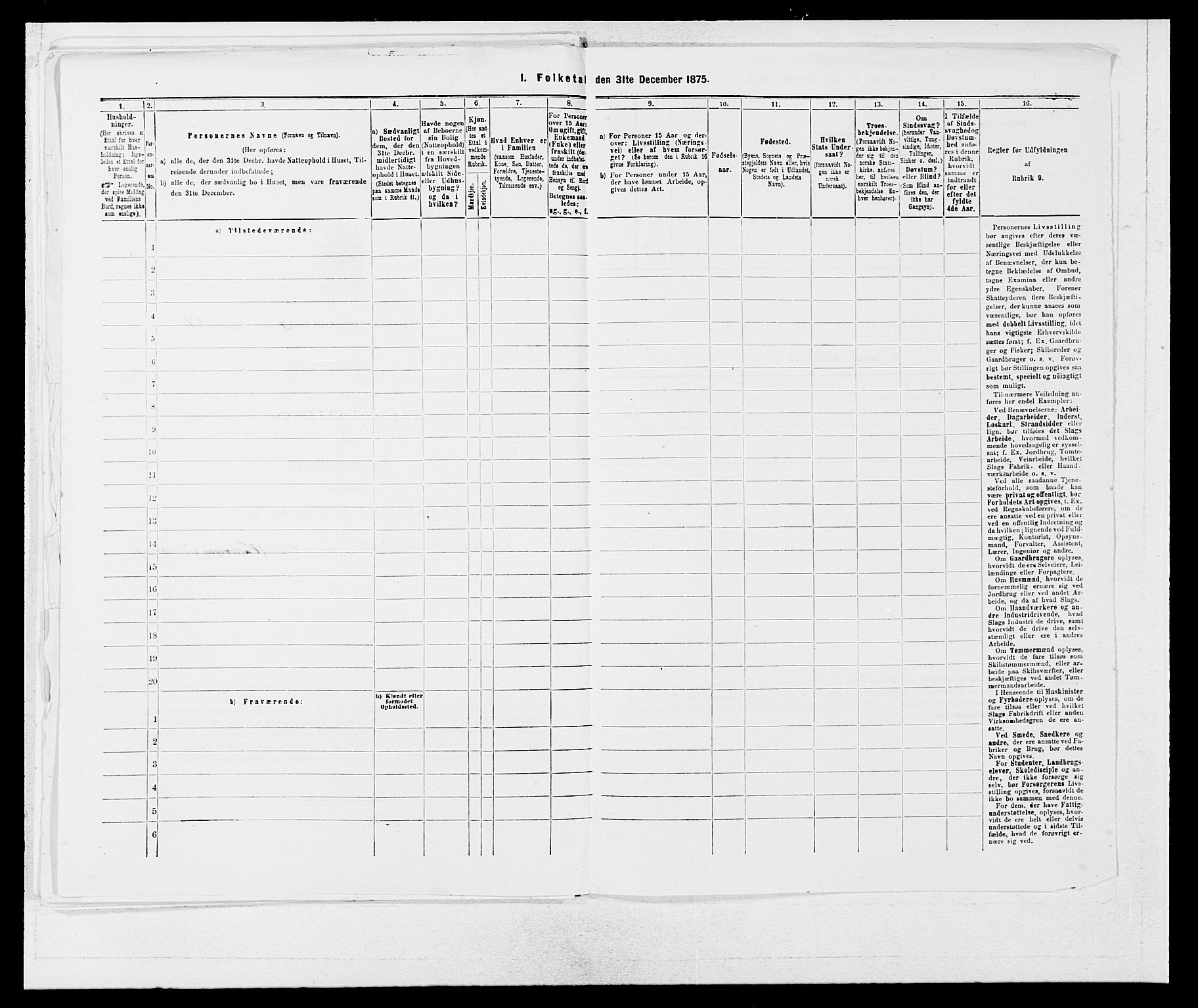 SAB, Folketelling 1875 for 1250P Haus prestegjeld, 1875, s. 698