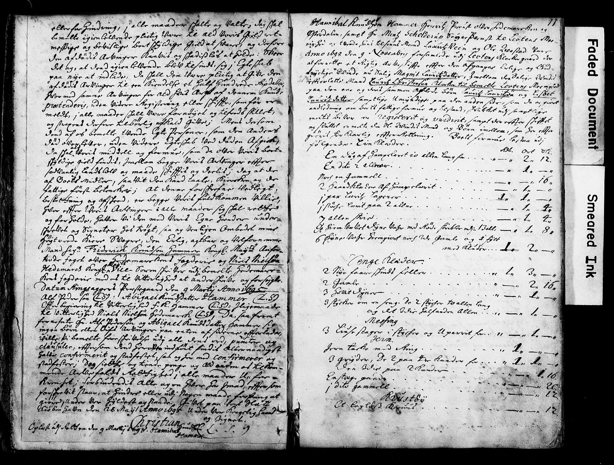Østerdalens prosti, AV/SAH-PROST-028/G/Ga/L0001: Skifteprotokoll, geistlige skifter, 1696-1779, s. 10b-11a
