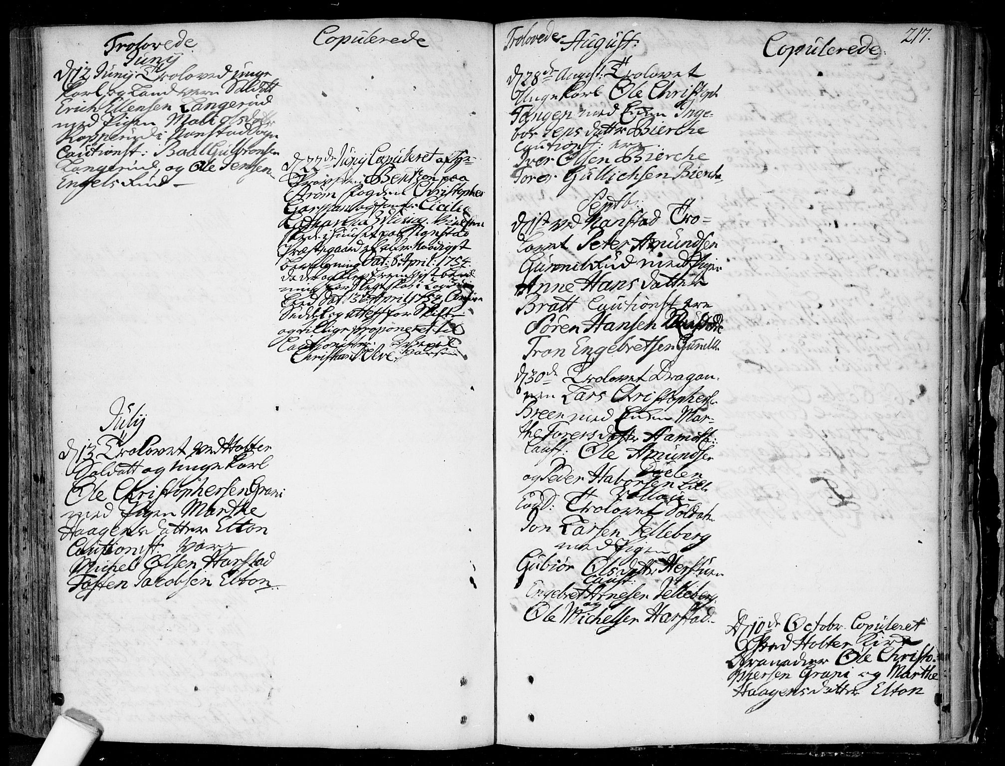 Nannestad prestekontor Kirkebøker, SAO/A-10414a/F/Fa/L0006: Ministerialbok nr. I 6, 1739-1754, s. 217