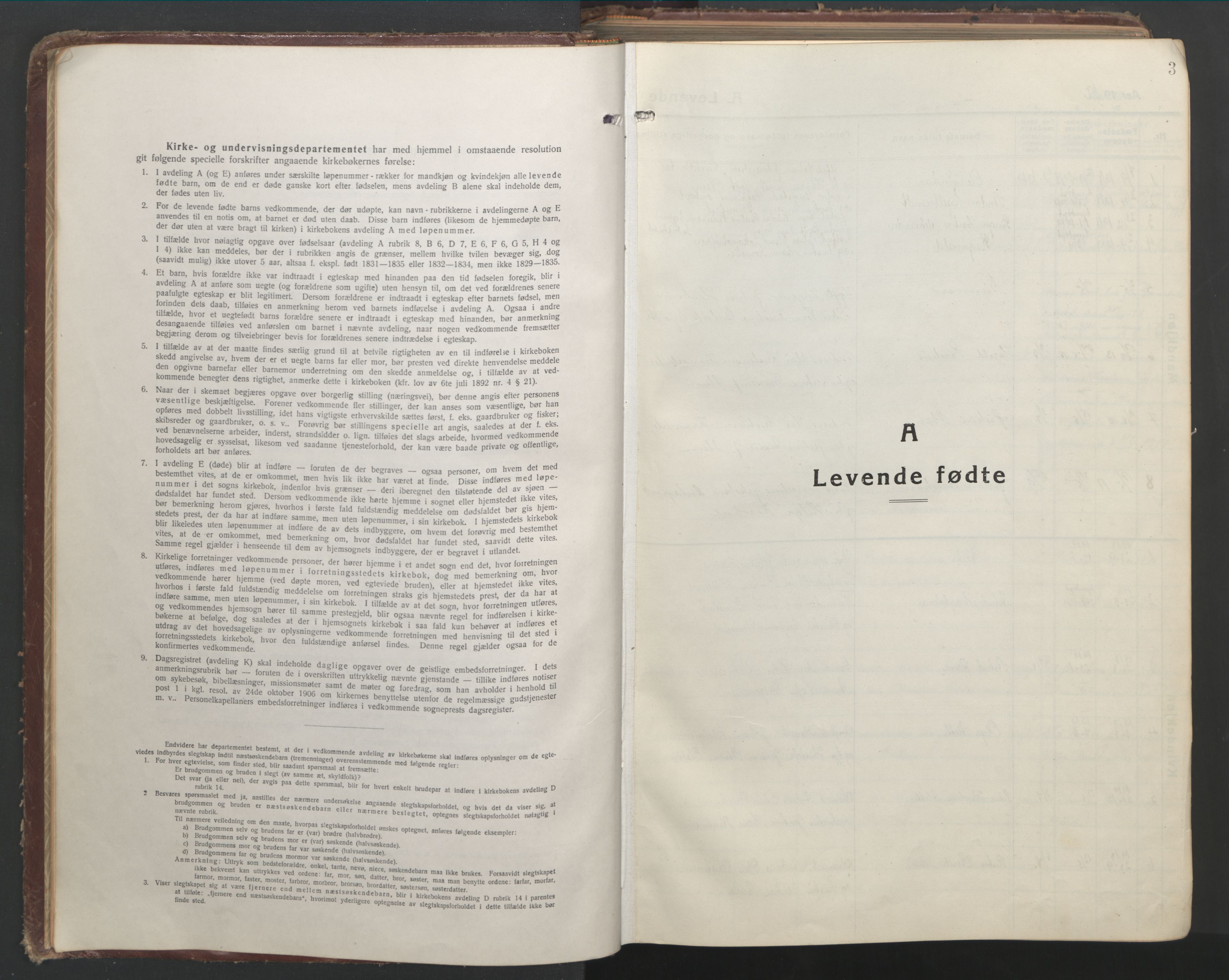 Ministerialprotokoller, klokkerbøker og fødselsregistre - Nordland, AV/SAT-A-1459/849/L0700: Klokkerbok nr. 849C01, 1919-1946, s. 3