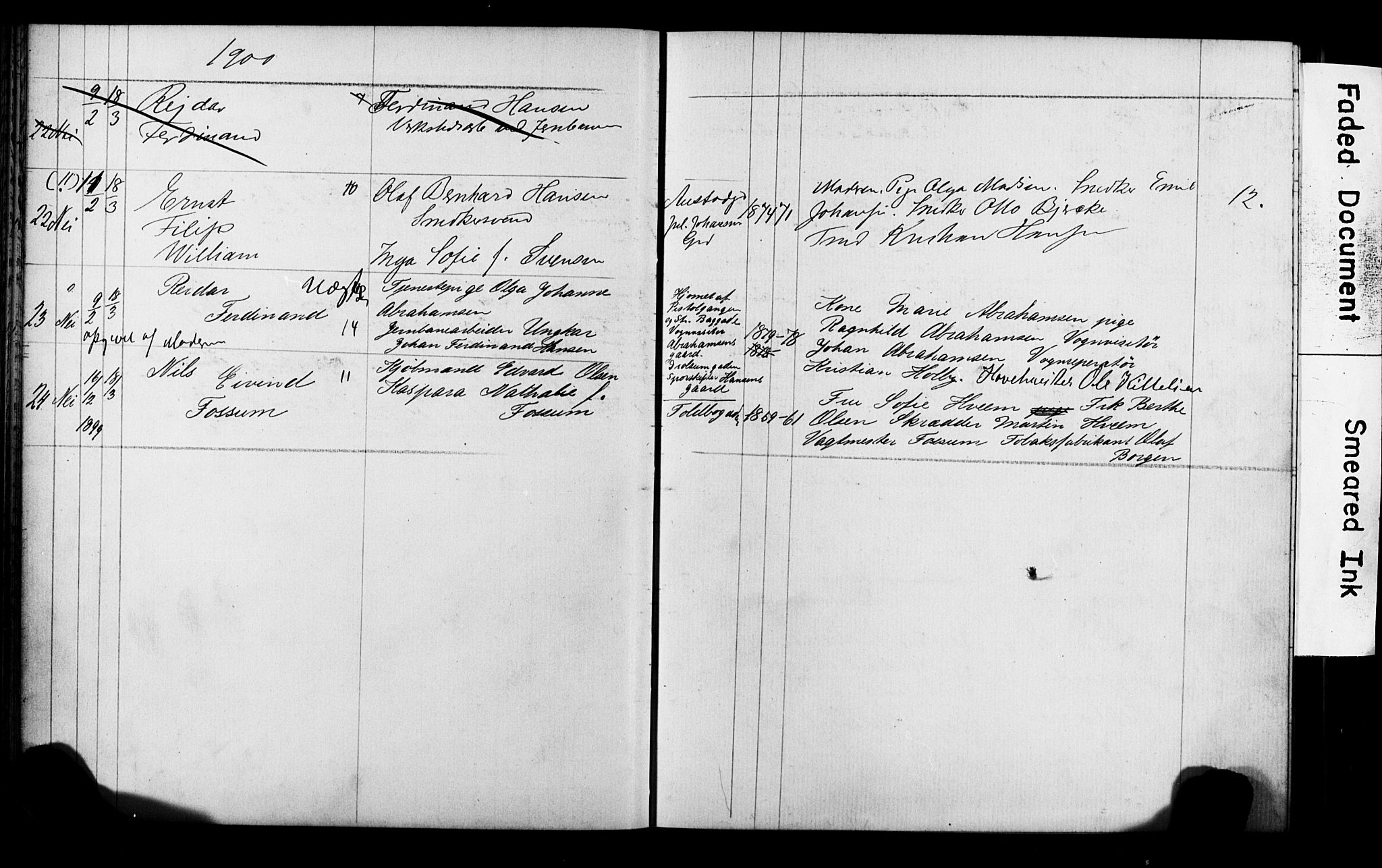 Strømsø kirkebøker, AV/SAKO-A-246/Y/Ya/L0005: Kladd til kirkebok nr. I 5, 1897-1903