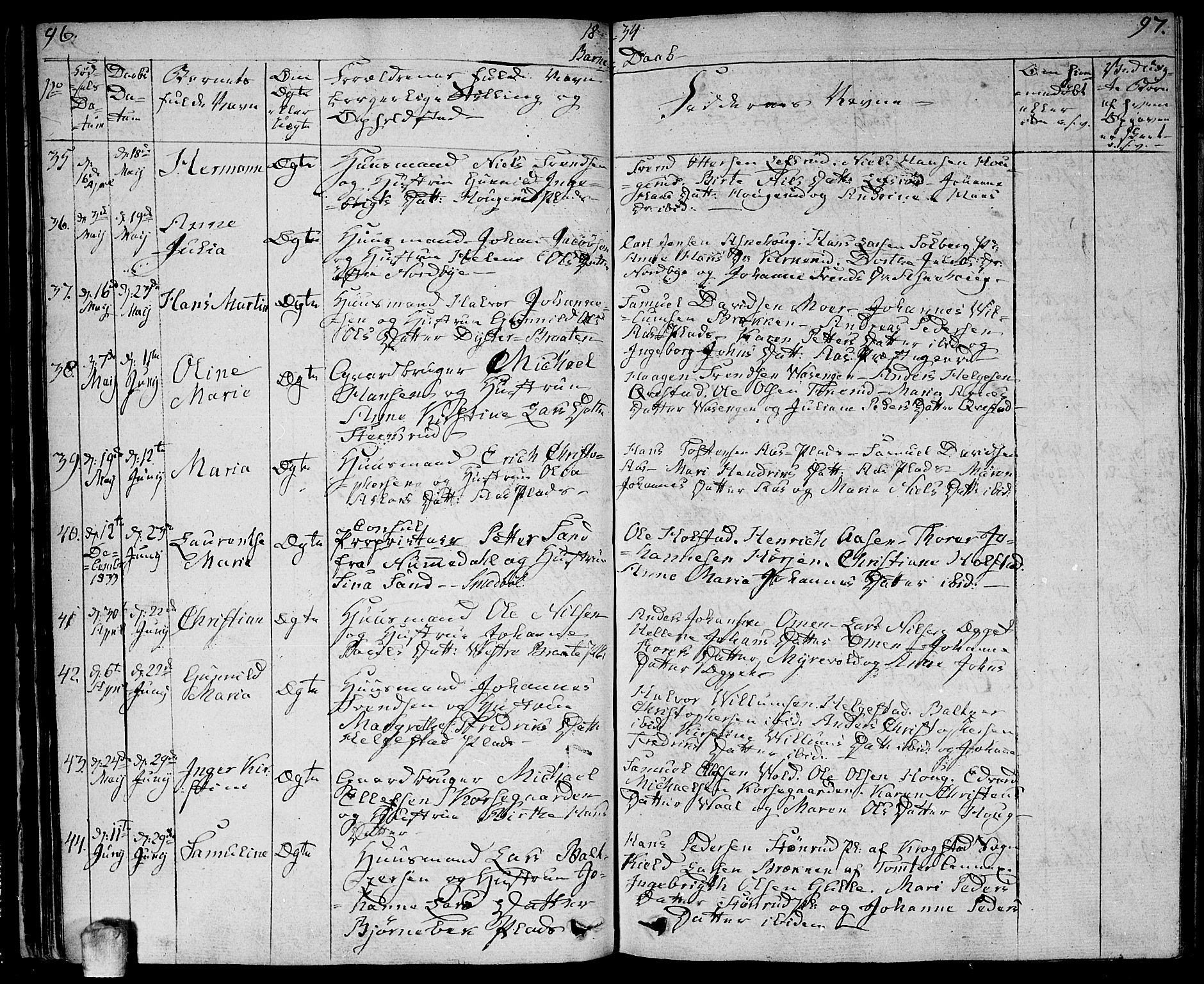 Ås prestekontor Kirkebøker, AV/SAO-A-10894/F/Fa/L0005: Ministerialbok nr. I 5, 1827-1840, s. 96-97