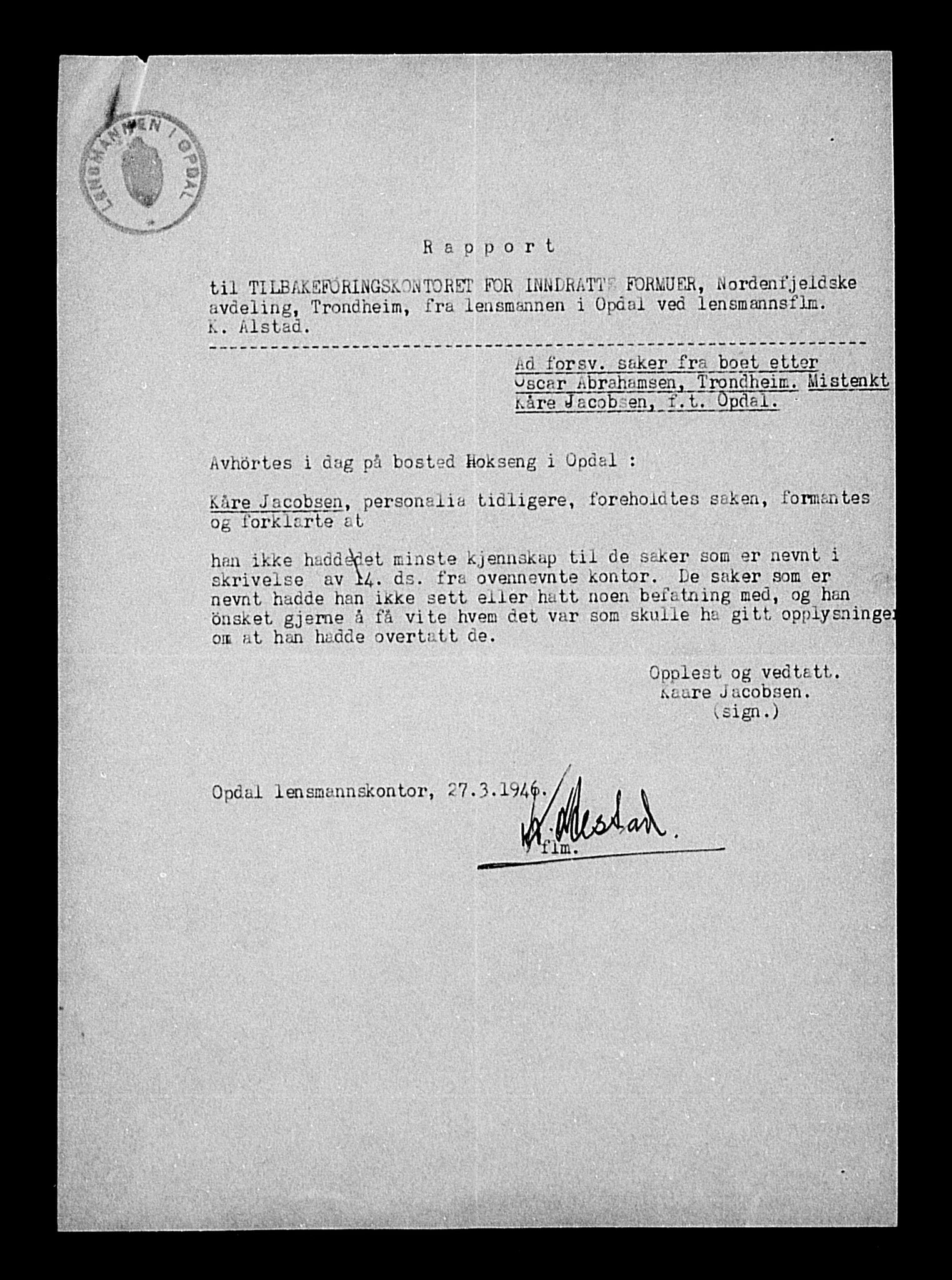 Justisdepartementet, Tilbakeføringskontoret for inndratte formuer, RA/S-1564/H/Hc/Hca/L0891: --, 1945-1947, s. 305