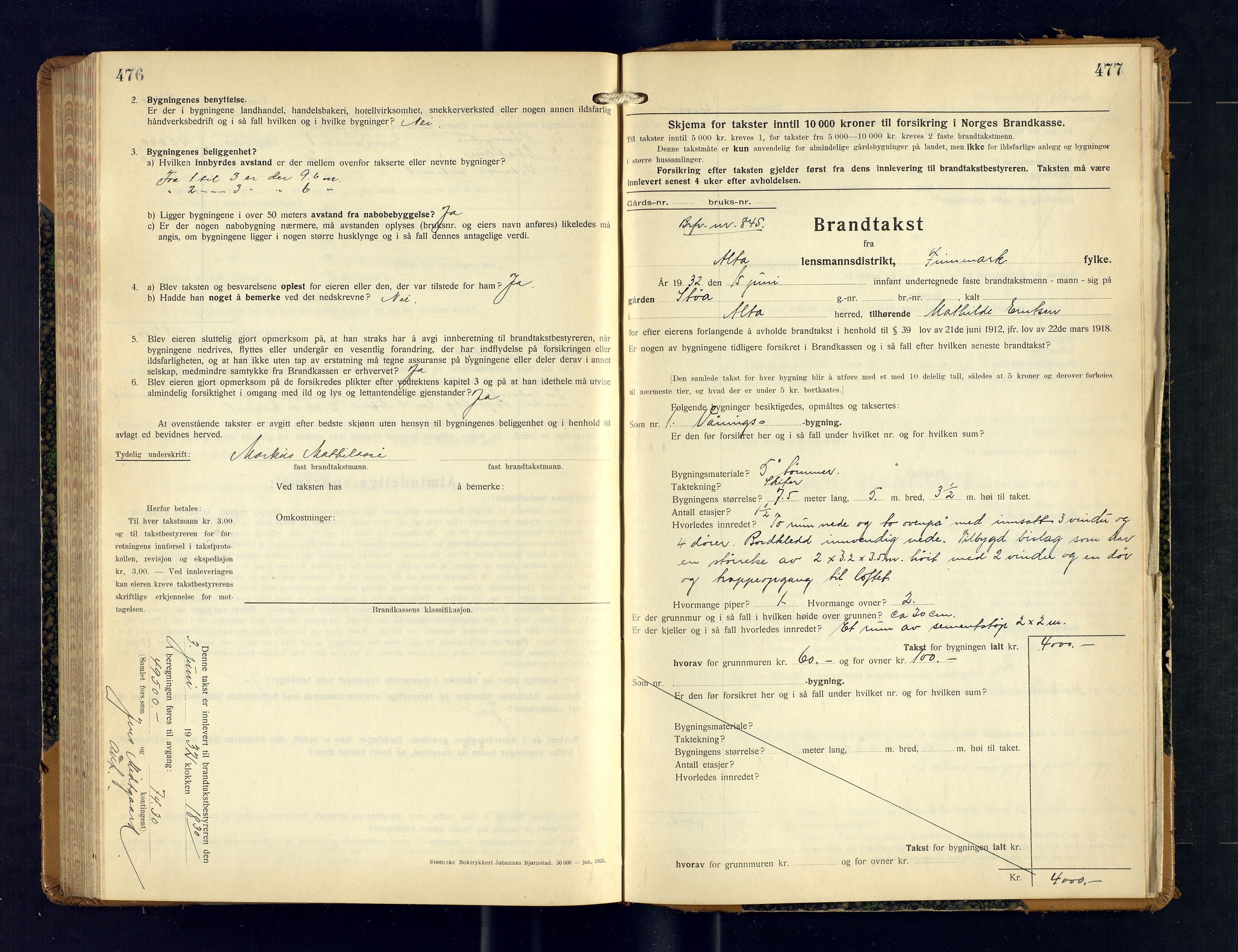 Alta lensmannskontor, AV/SATØ-S-1165/O/Ob/L0176: Branntakstprotokoll, 1928-1932, s. 476-477