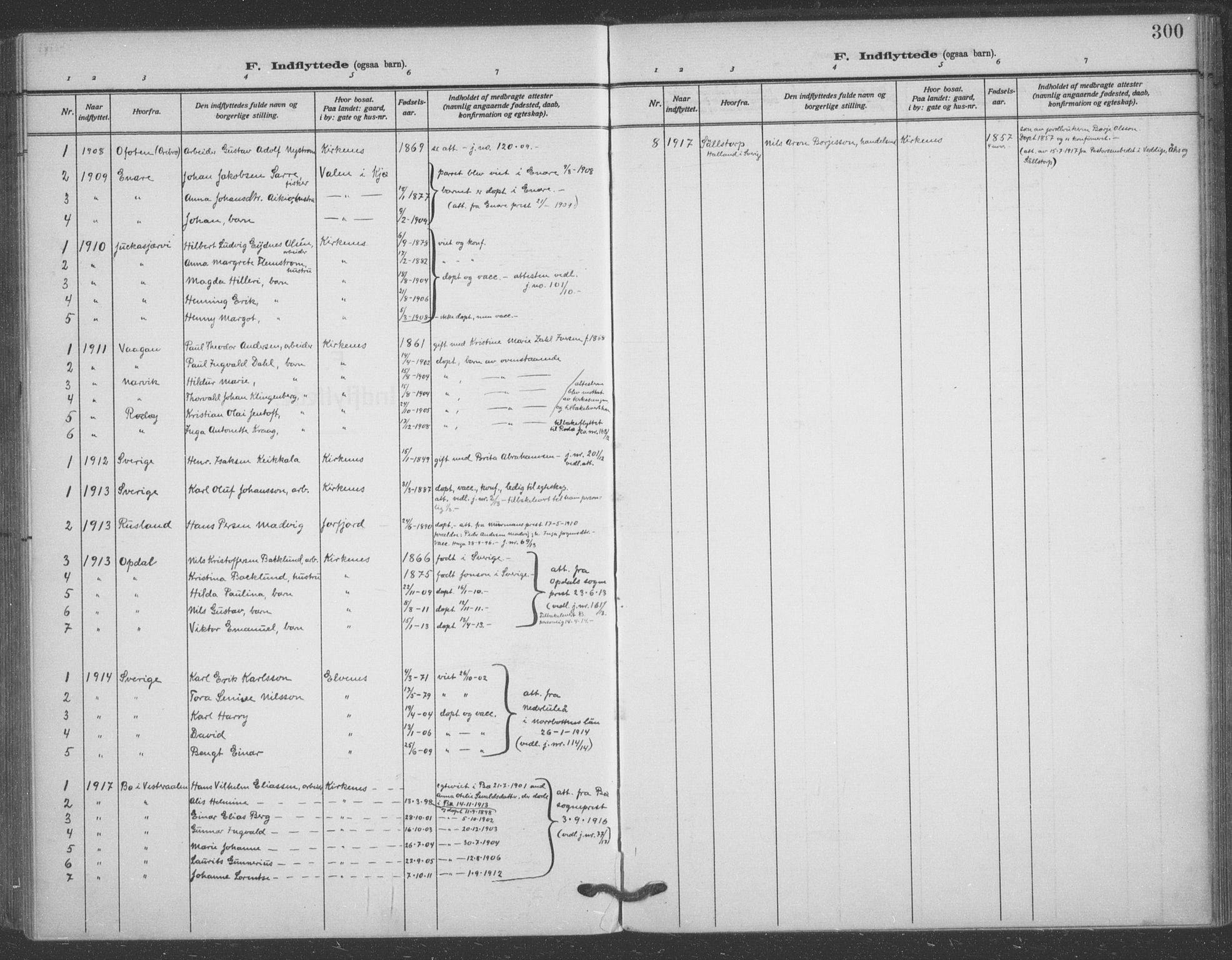 Sør-Varanger sokneprestkontor, AV/SATØ-S-1331/H/Ha/L0005kirke: Ministerialbok nr. 5, 1909-1919, s. 300