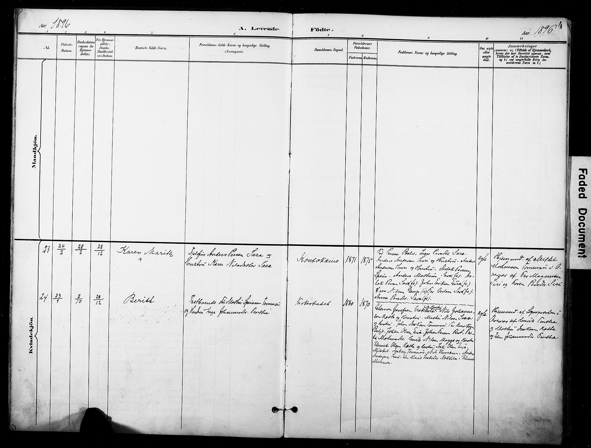 Kautokeino sokneprestembete, SATØ/S-1340/H/Ha/L0005.kirke: Ministerialbok nr. 5, 1896-1916, s. 4