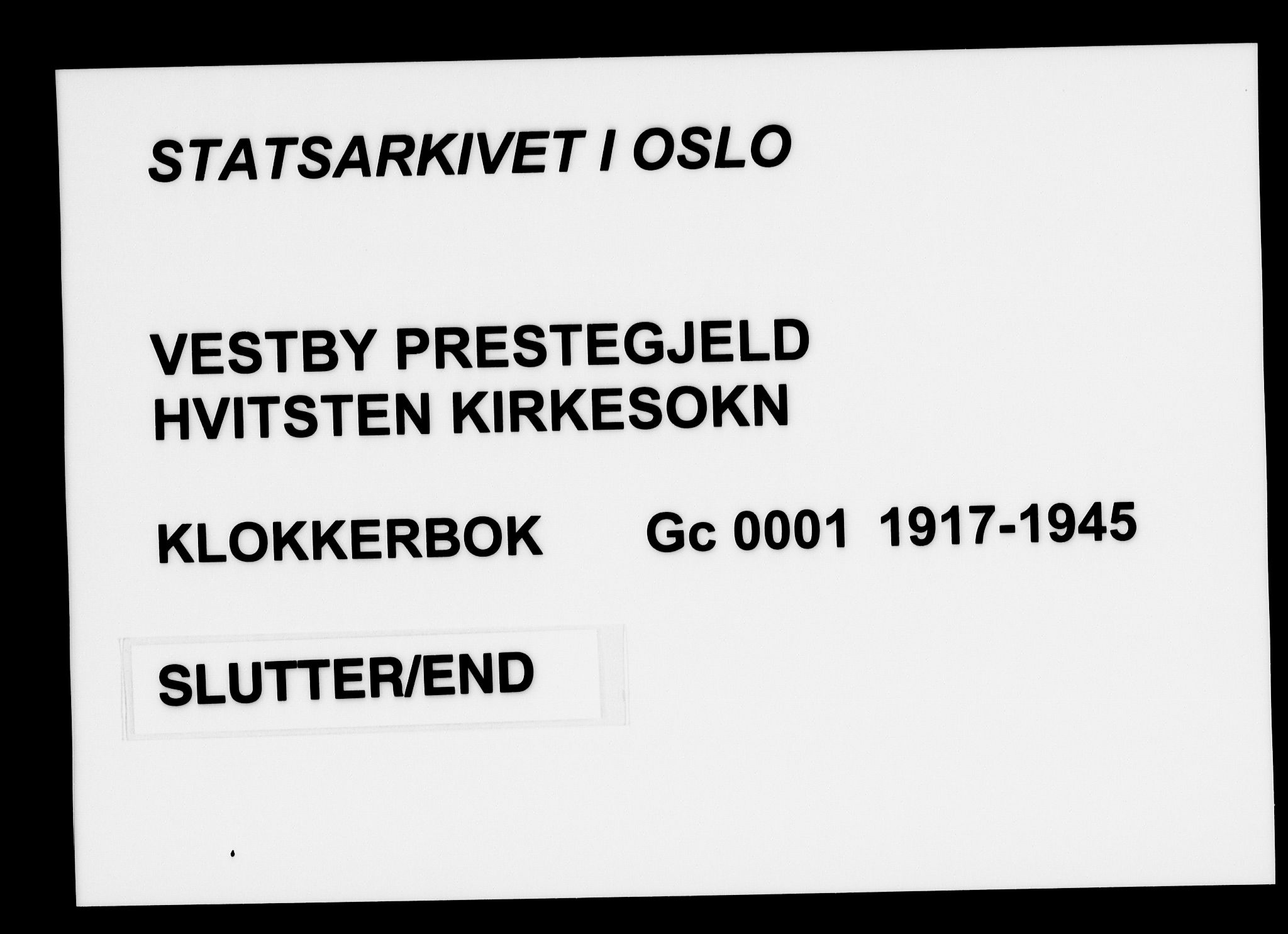 Vestby prestekontor Kirkebøker, AV/SAO-A-10893/G/Gc/L0001: Klokkerbok nr. III 1, 1917-1945