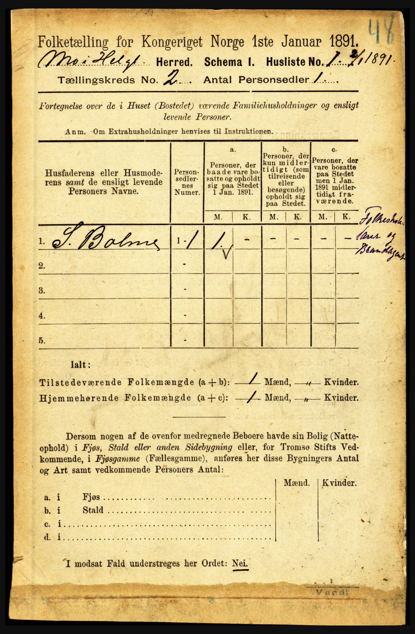 RA, Folketelling 1891 for 1833 Mo herred, 1891, s. 430