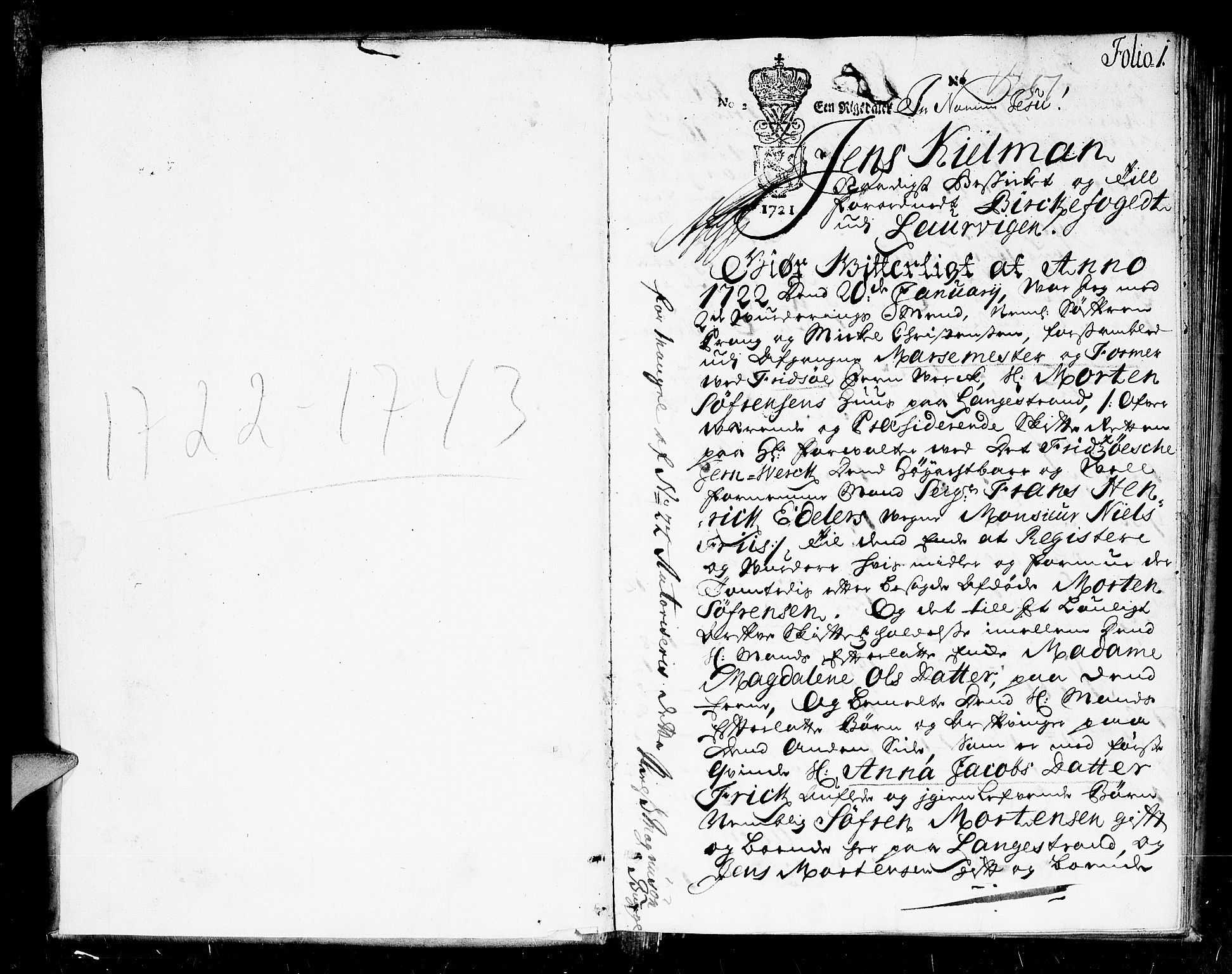 Larvik byfogd, AV/SAKO-A-218/H/Hb/Hba/L0006: Skifteprotokoll, 1722-1743, s. 0b-1a