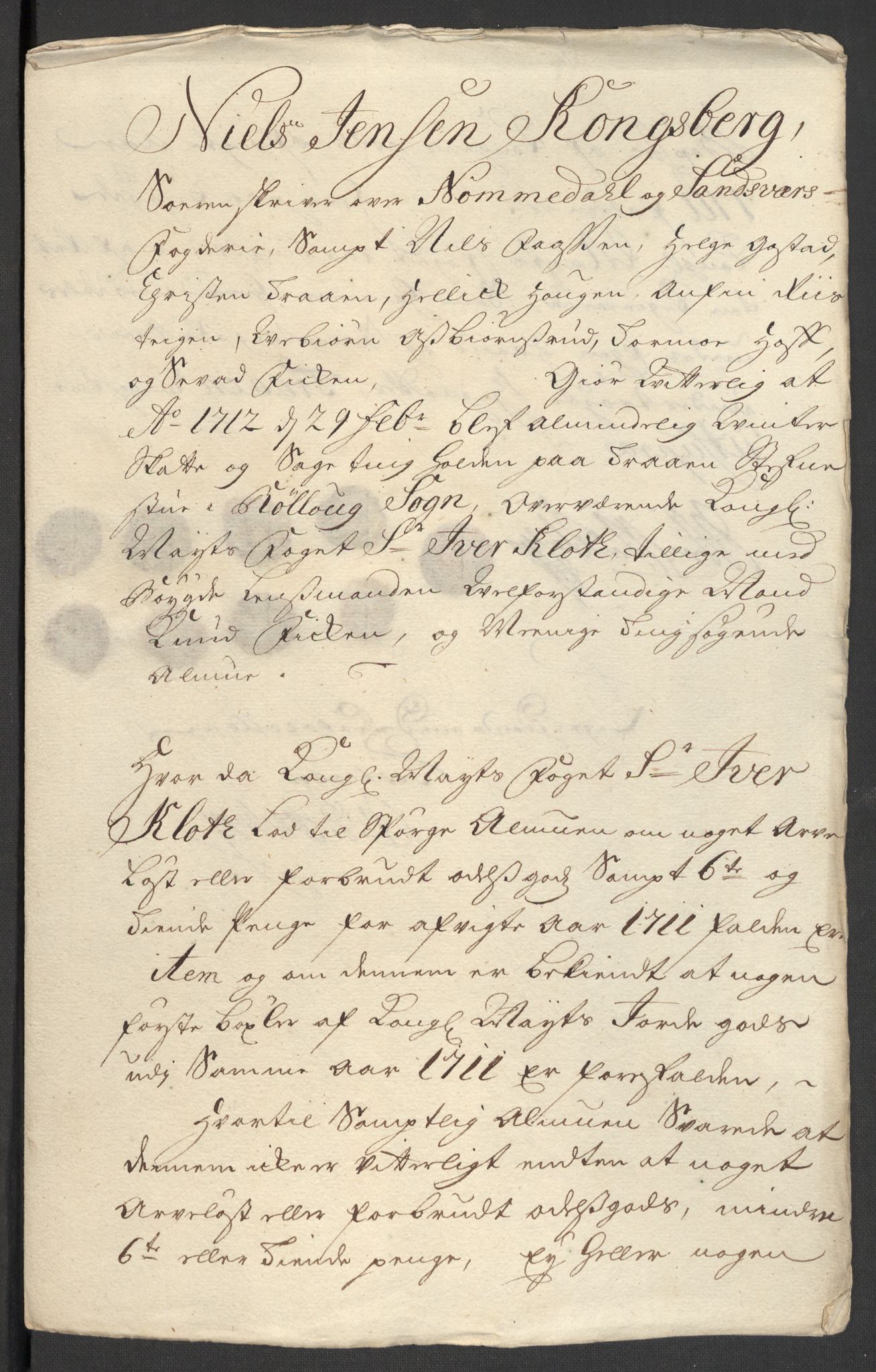 Rentekammeret inntil 1814, Reviderte regnskaper, Fogderegnskap, RA/EA-4092/R24/L1586: Fogderegnskap Numedal og Sandsvær, 1711, s. 44