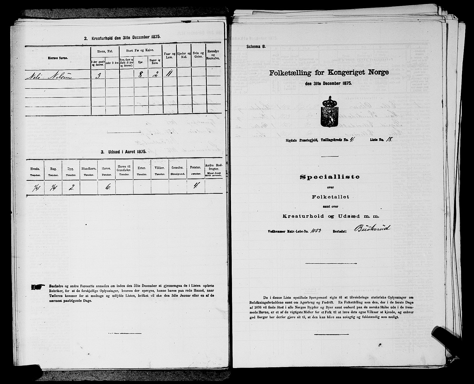 SAKO, Folketelling 1875 for 0621P Sigdal prestegjeld, 1875, s. 602