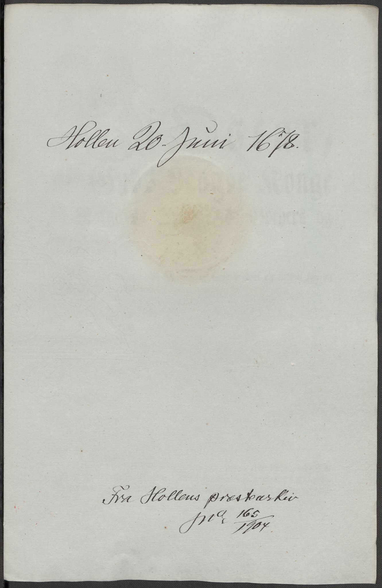 Riksarkivets diplomsamling, RA/EA-5965/F15/L0026: Prestearkiv - Telemark, 1575-1838, s. 88