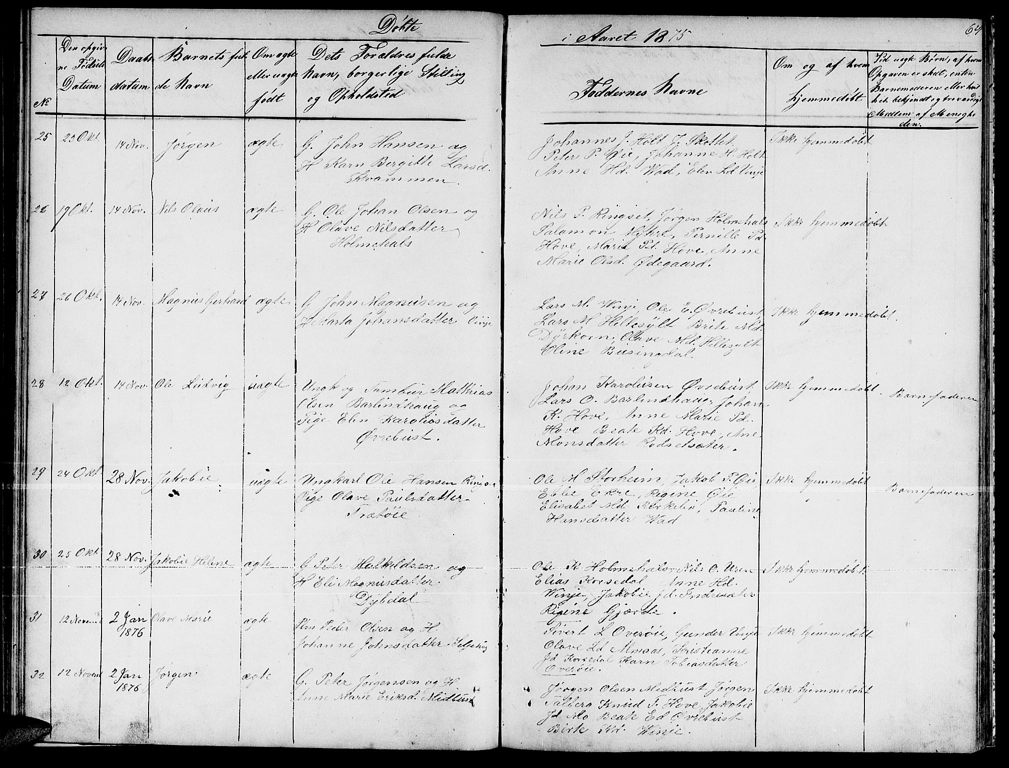 Ministerialprotokoller, klokkerbøker og fødselsregistre - Møre og Romsdal, SAT/A-1454/521/L0300: Klokkerbok nr. 521C01, 1854-1881, s. 64